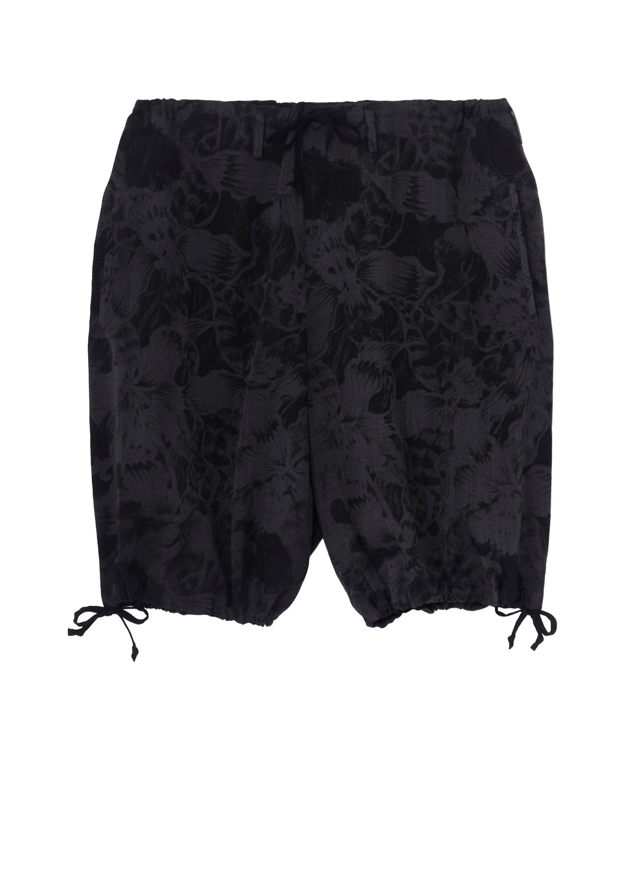 WOOL GABARDINE FLORAL DISCHARGE-DYED SHORT PANTS