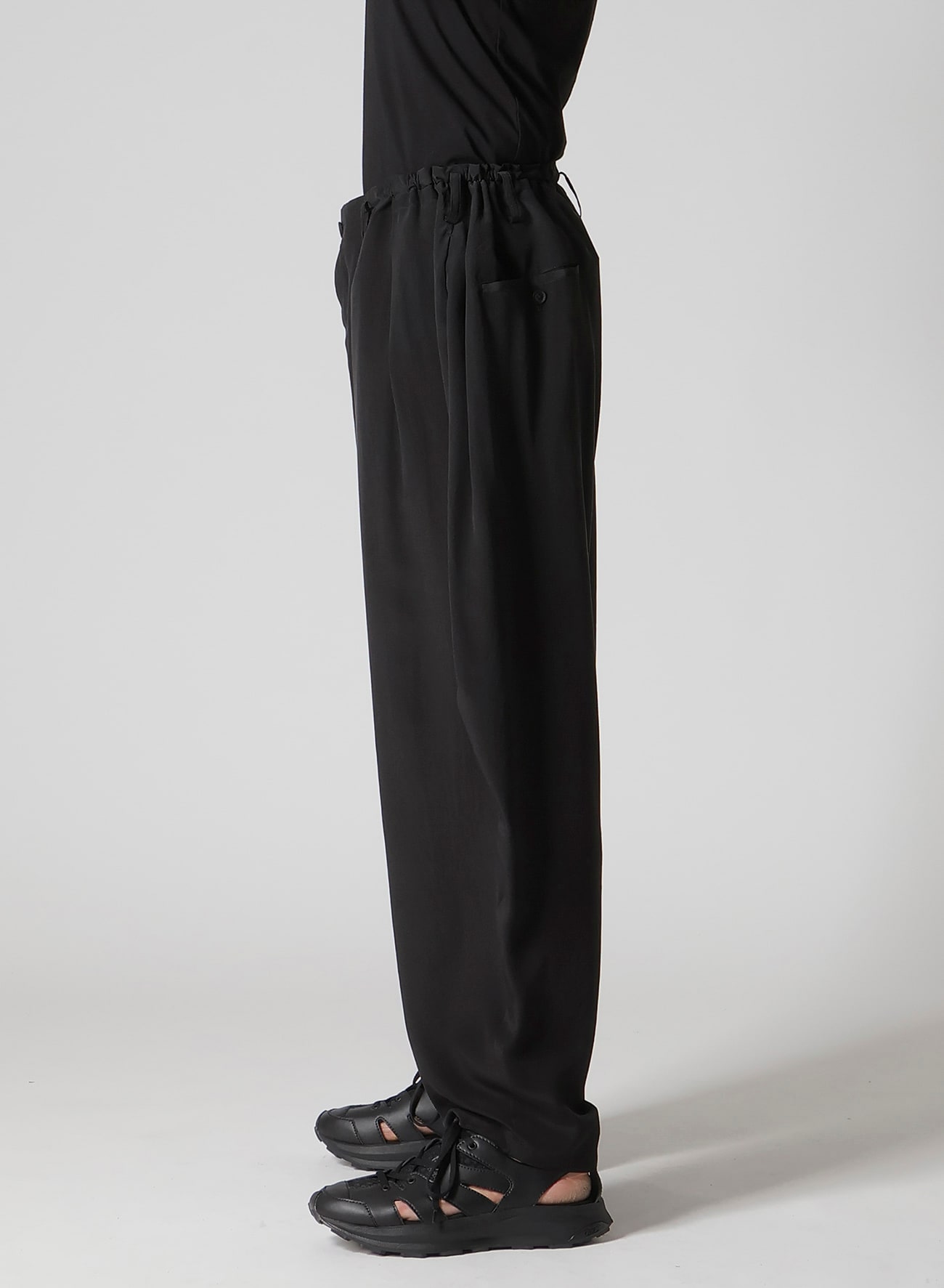 CREPE DE CHINE SILK OUTER DRAPE PANTS