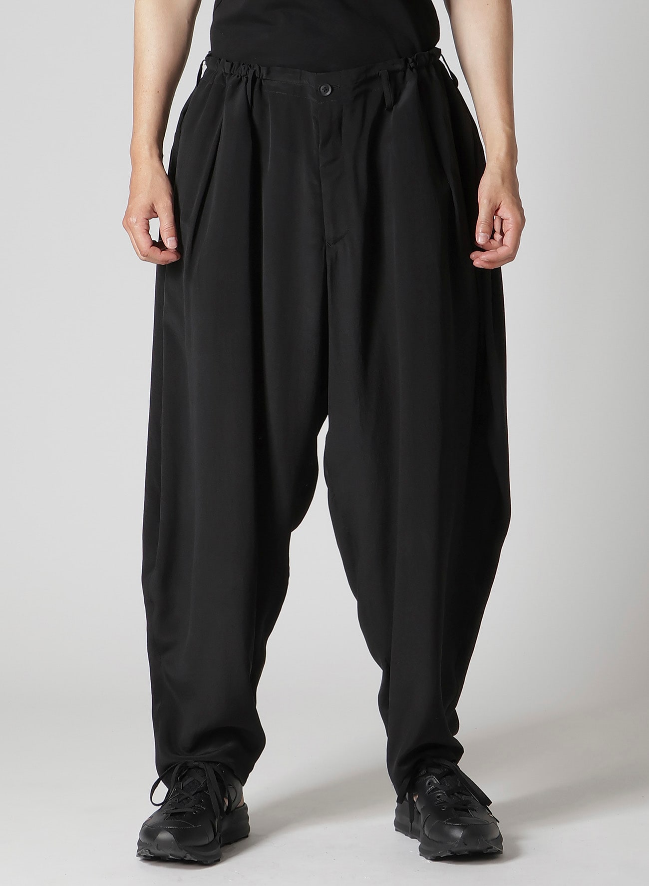 CREPE DE CHINE SILK OUTER DRAPE PANTS