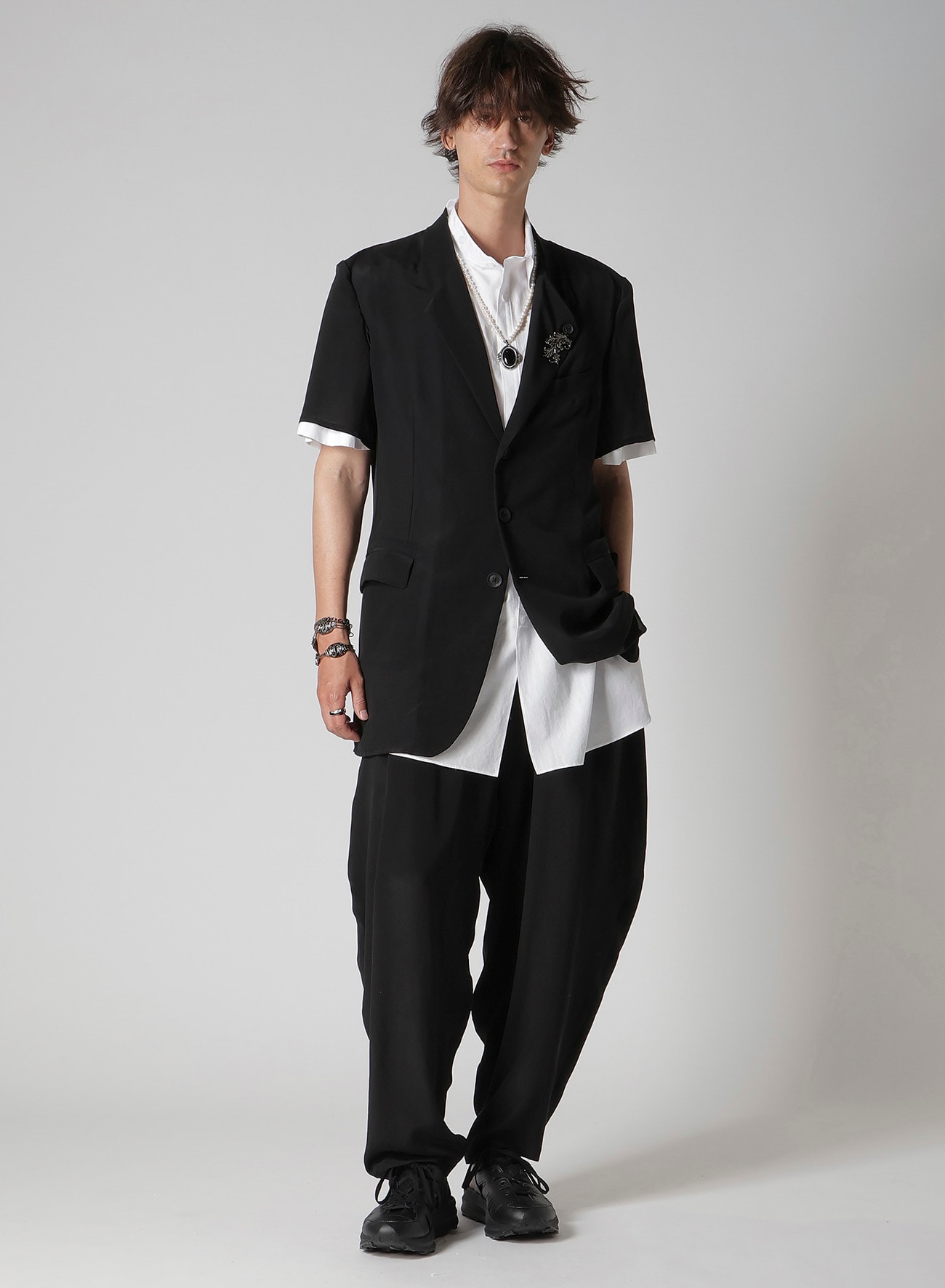 CREPE DE CHINE SILK OUTER DRAPE PANTS