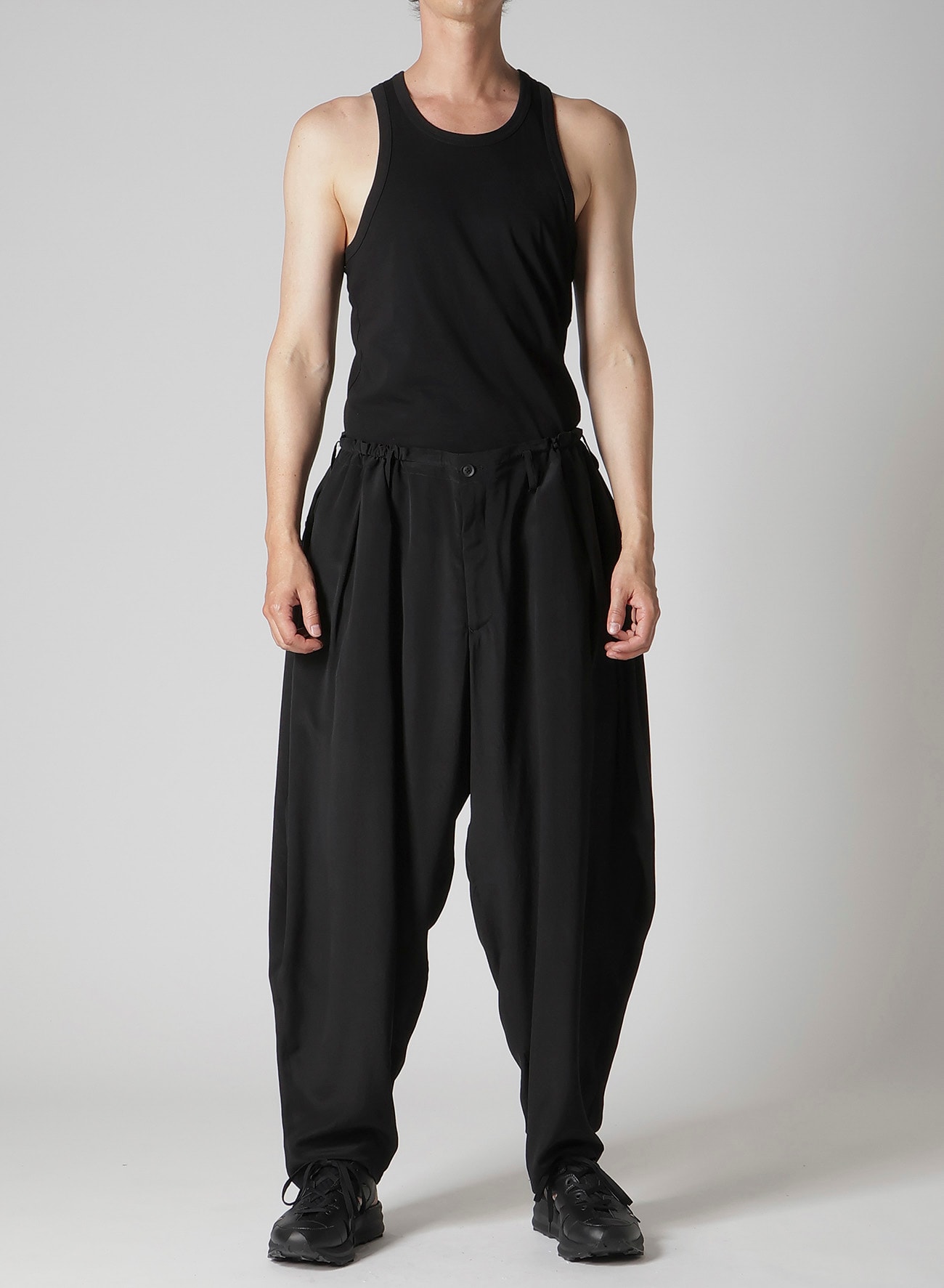 CREPE DE CHINE SILK OUTER DRAPE PANTS