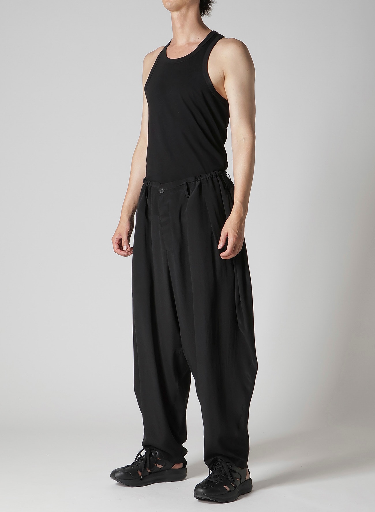 CREPE DE CHINE SILK OUTER DRAPE PANTS