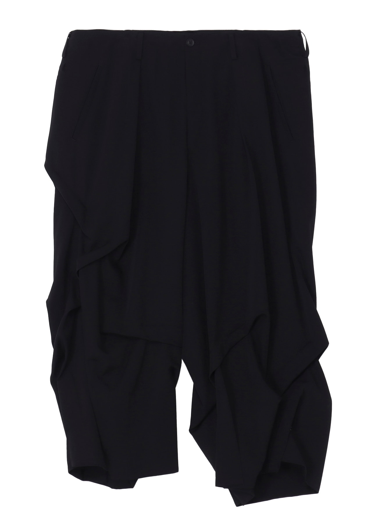 WOOL GABARDINE THICK TUCKS PANTS