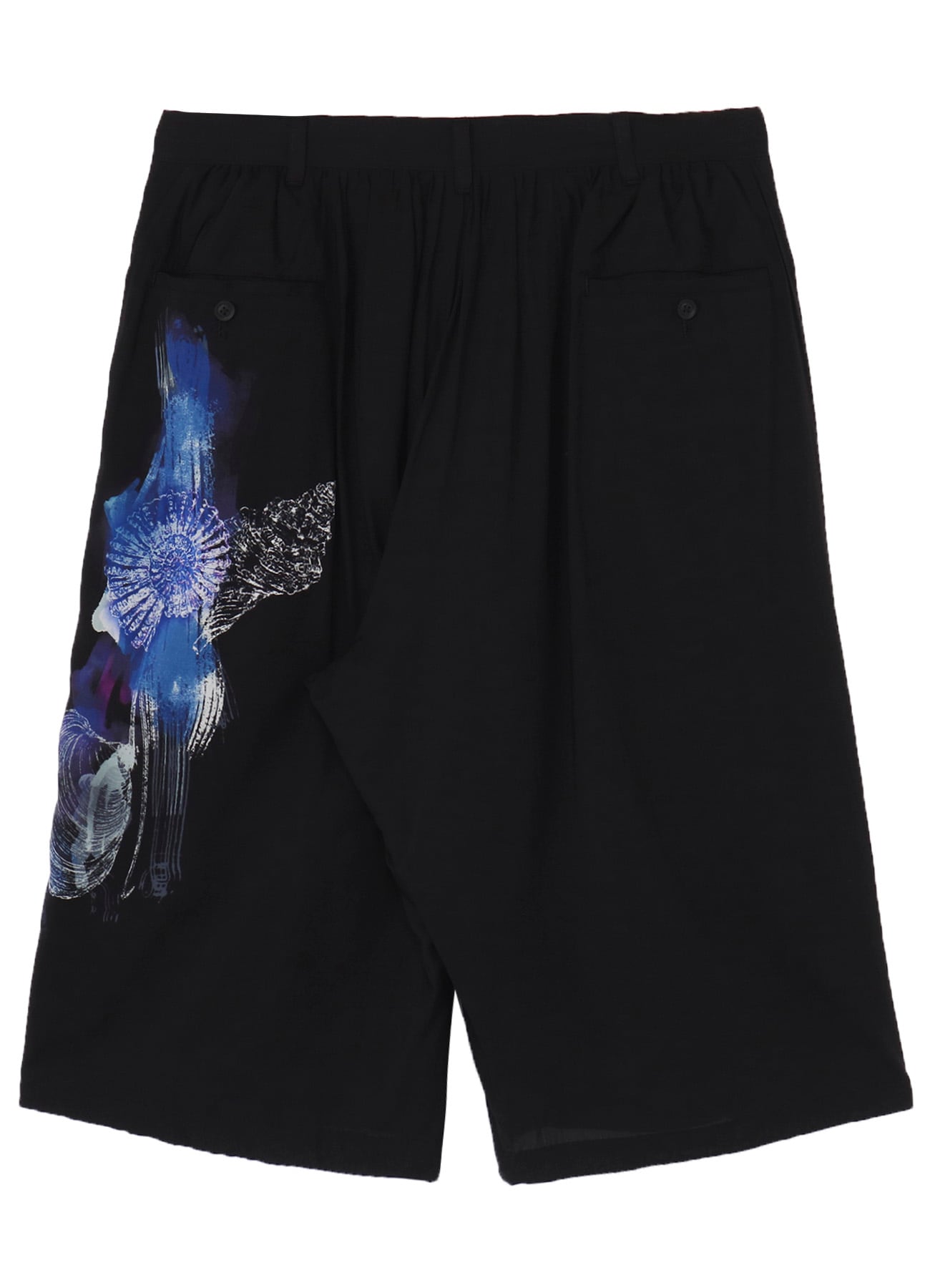 SEA PRINTED BACK SIDE CUT OFF PANTS