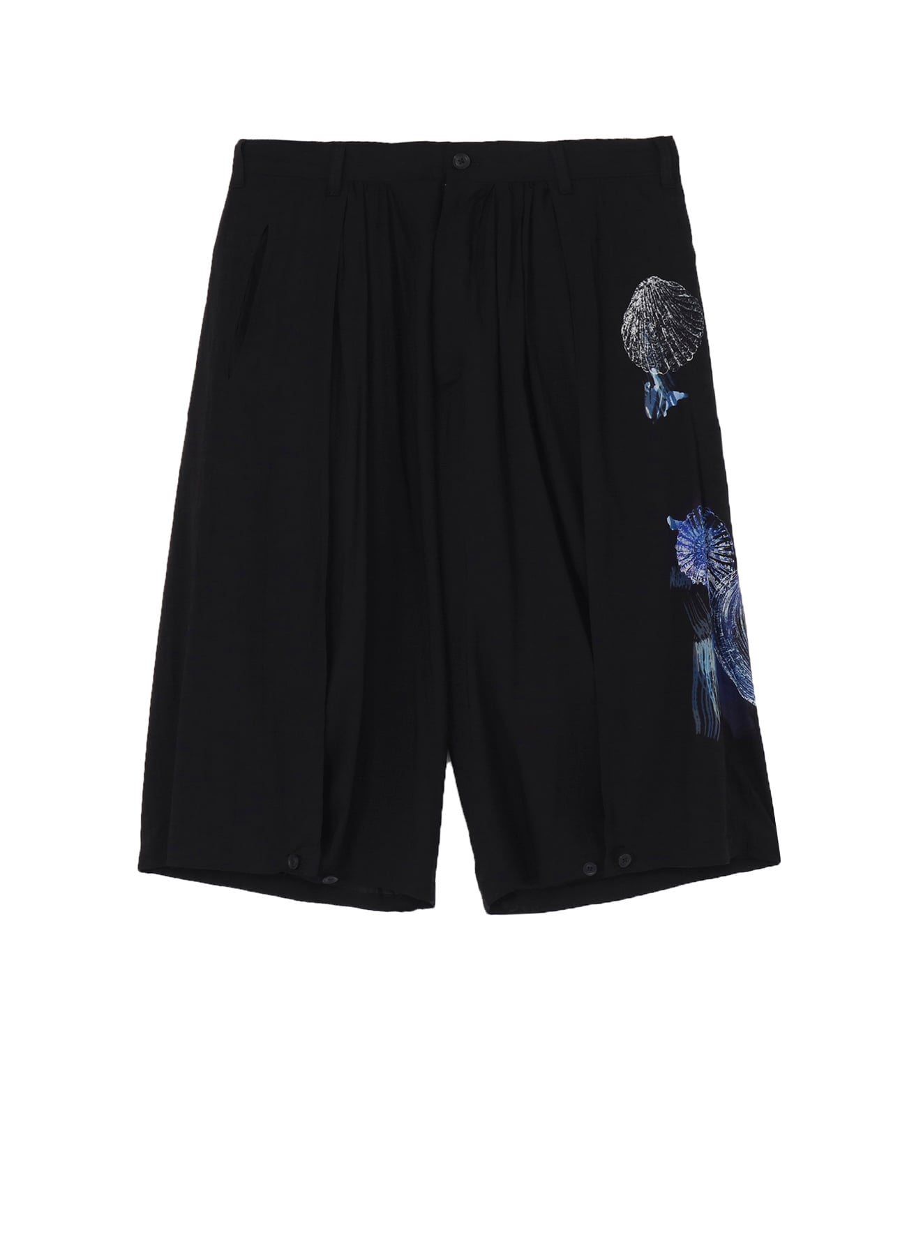 SEA PRINTED BACK SIDE CUT OFF PANTS