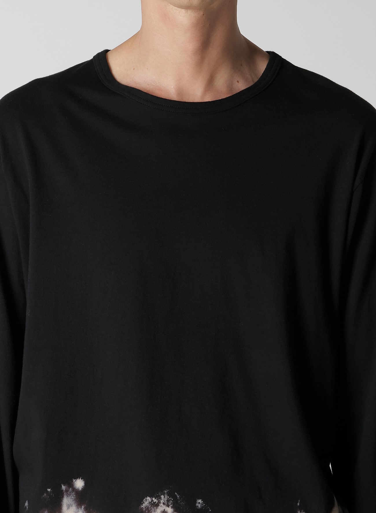 30/- DISCHARGED COMBED PS  ROUND NECK LONG SLV T