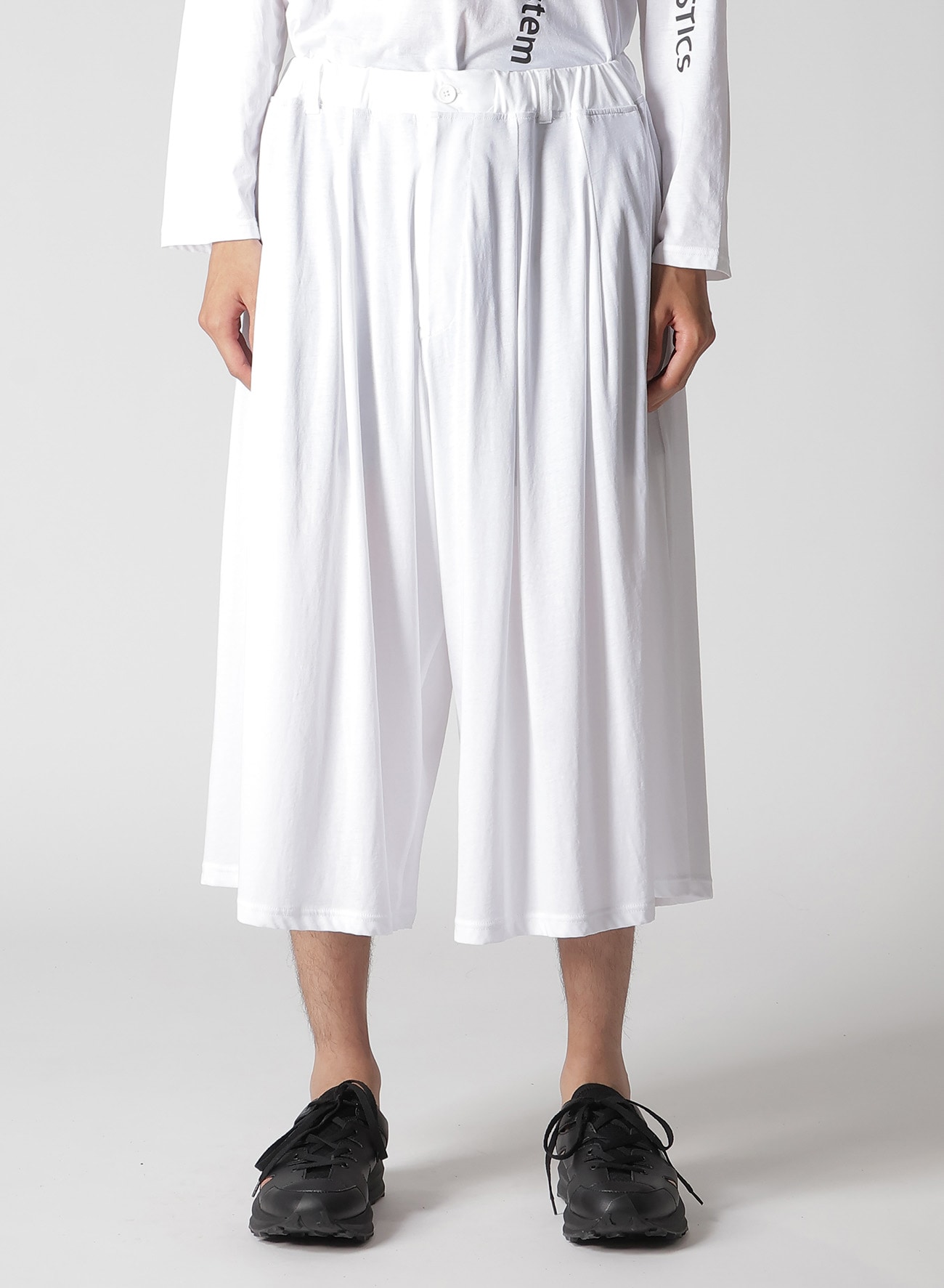 HIGH TWISTED SINGLE JERSEY TUCK PANTS