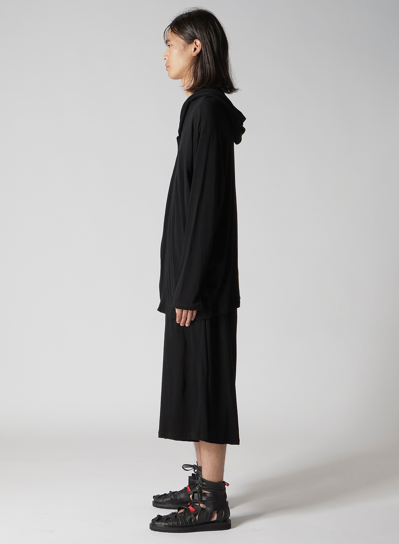 80/- COTTON LINEN VOILE HOOD ZIPPER CARDIGAN