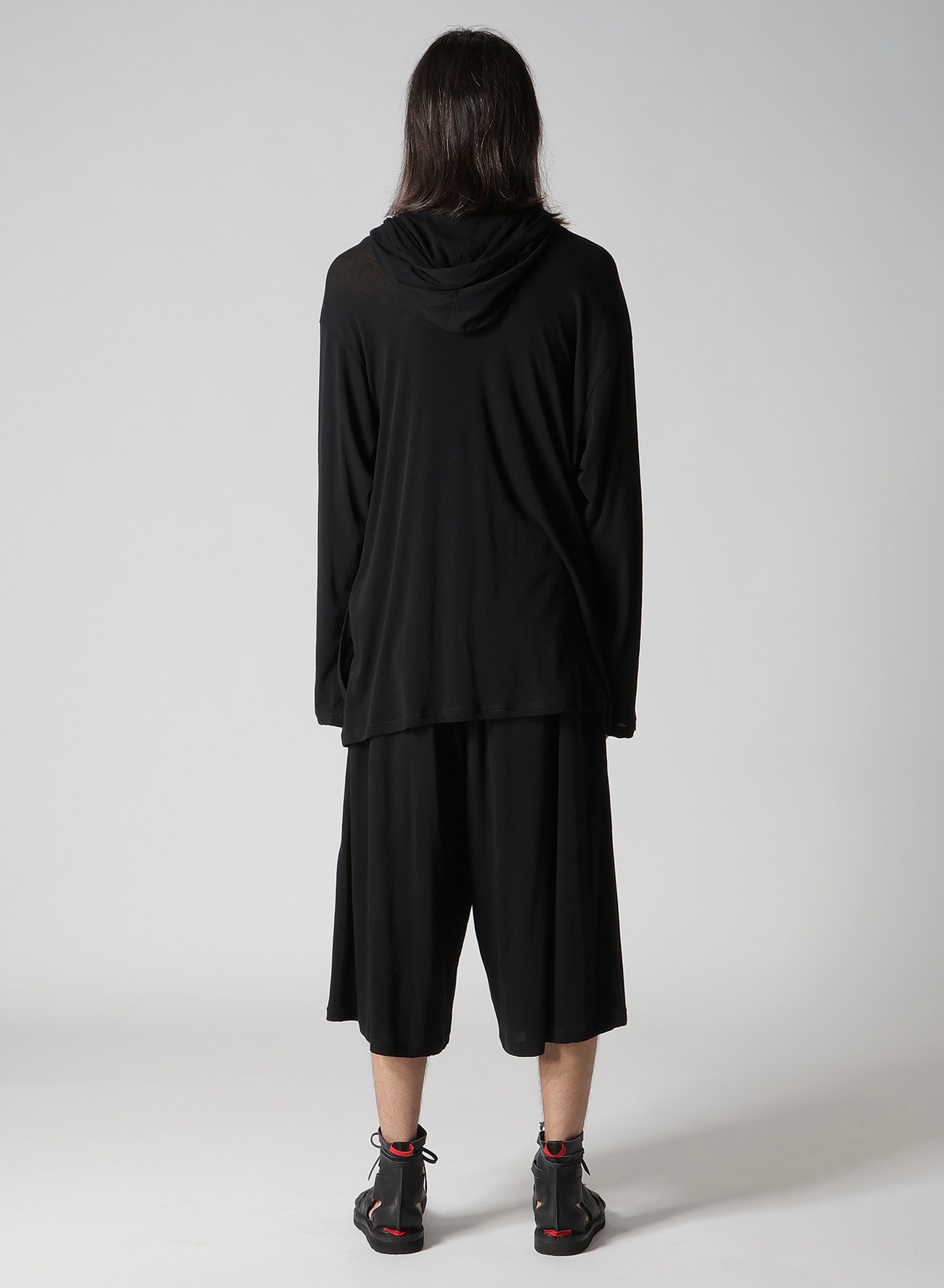 80/- COTTON LINEN VOILE HOOD ZIPPER CARDIGAN