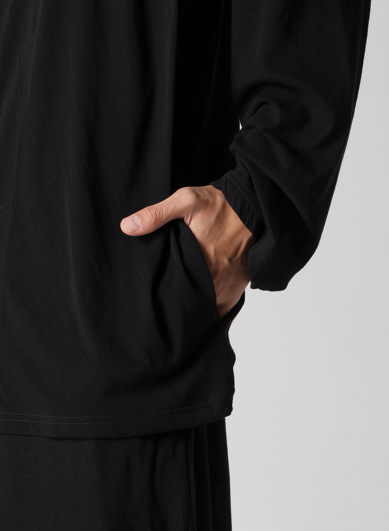 80/- COTTON LINEN VOILE HOOD ZIPPER CARDIGAN