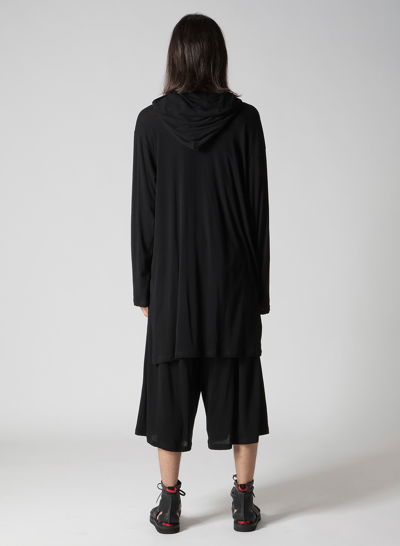 80/- COTTON LINEN VOILE HOODED LONG SLV PO