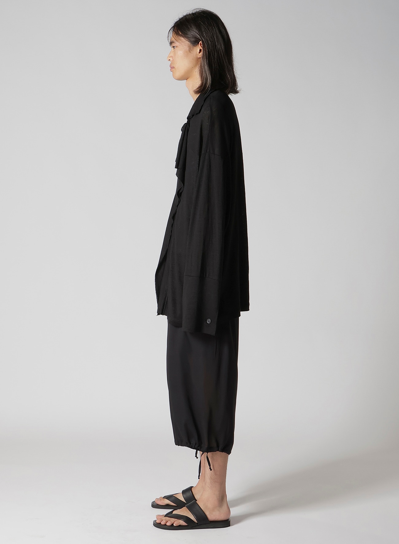 60/- LINEN PLAIN STITCH DRAPED LAPEL JKT