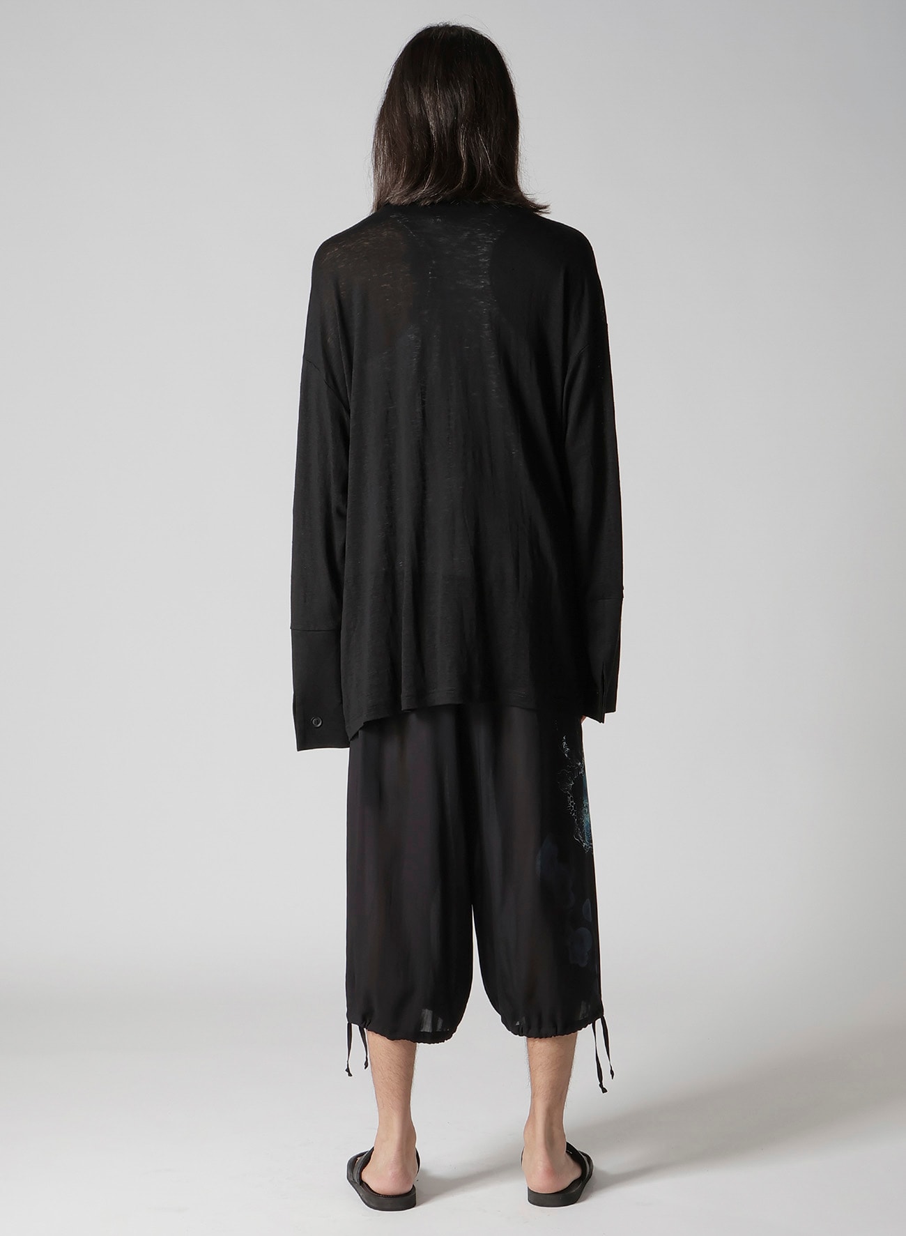 60/- LINEN PLAIN STITCH DRAPED LAPEL JKT