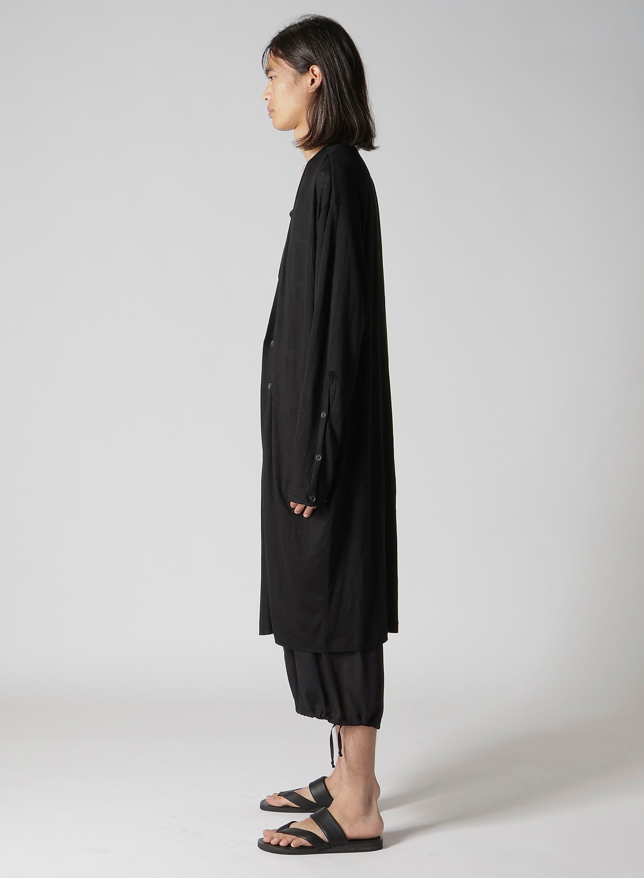 60/- LINEN PLAIN STITCH DRAPED D CARDIGAN