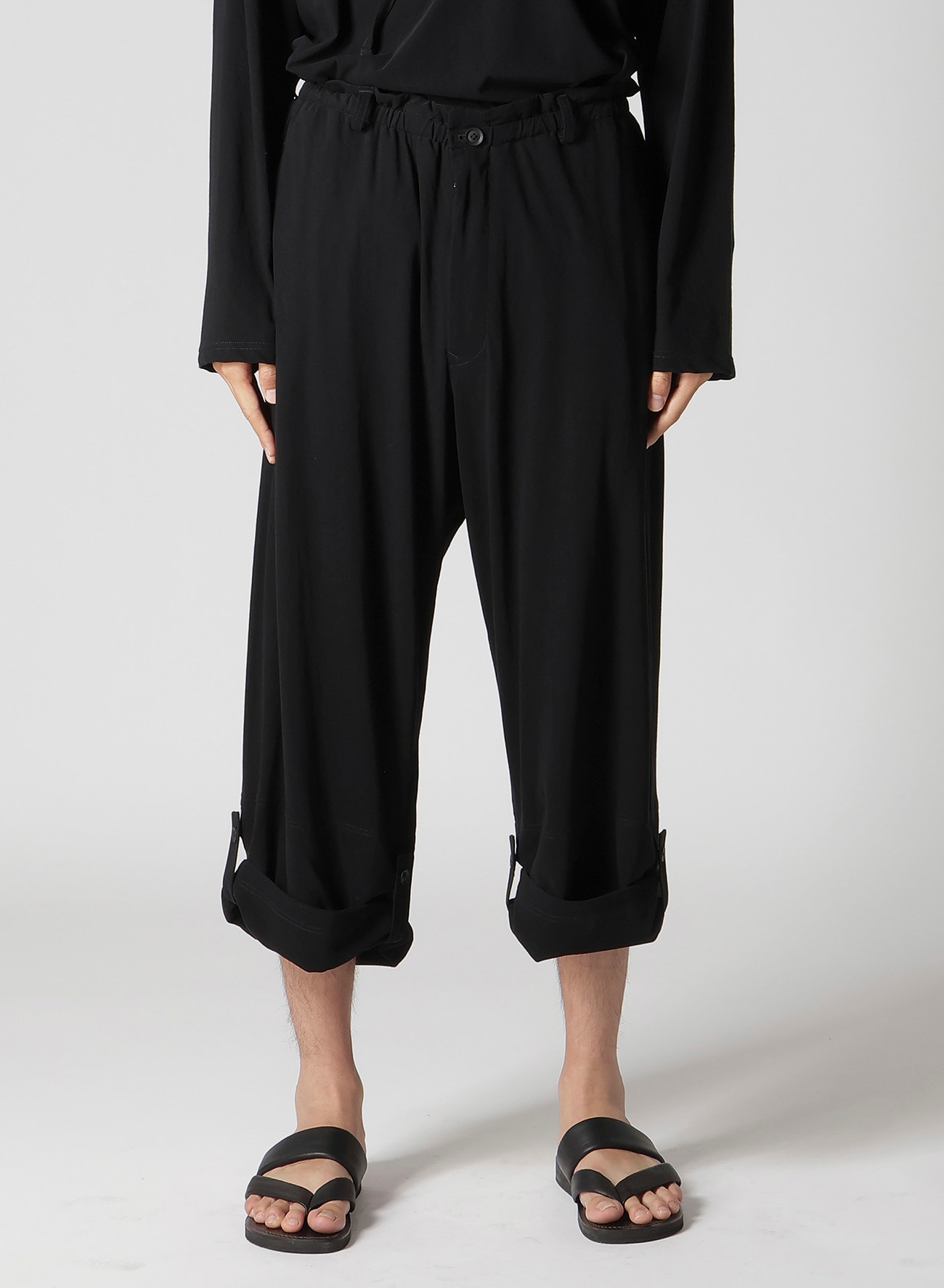 40/- HIGH TWISTED JERSEY TAB DETAIL PANTS