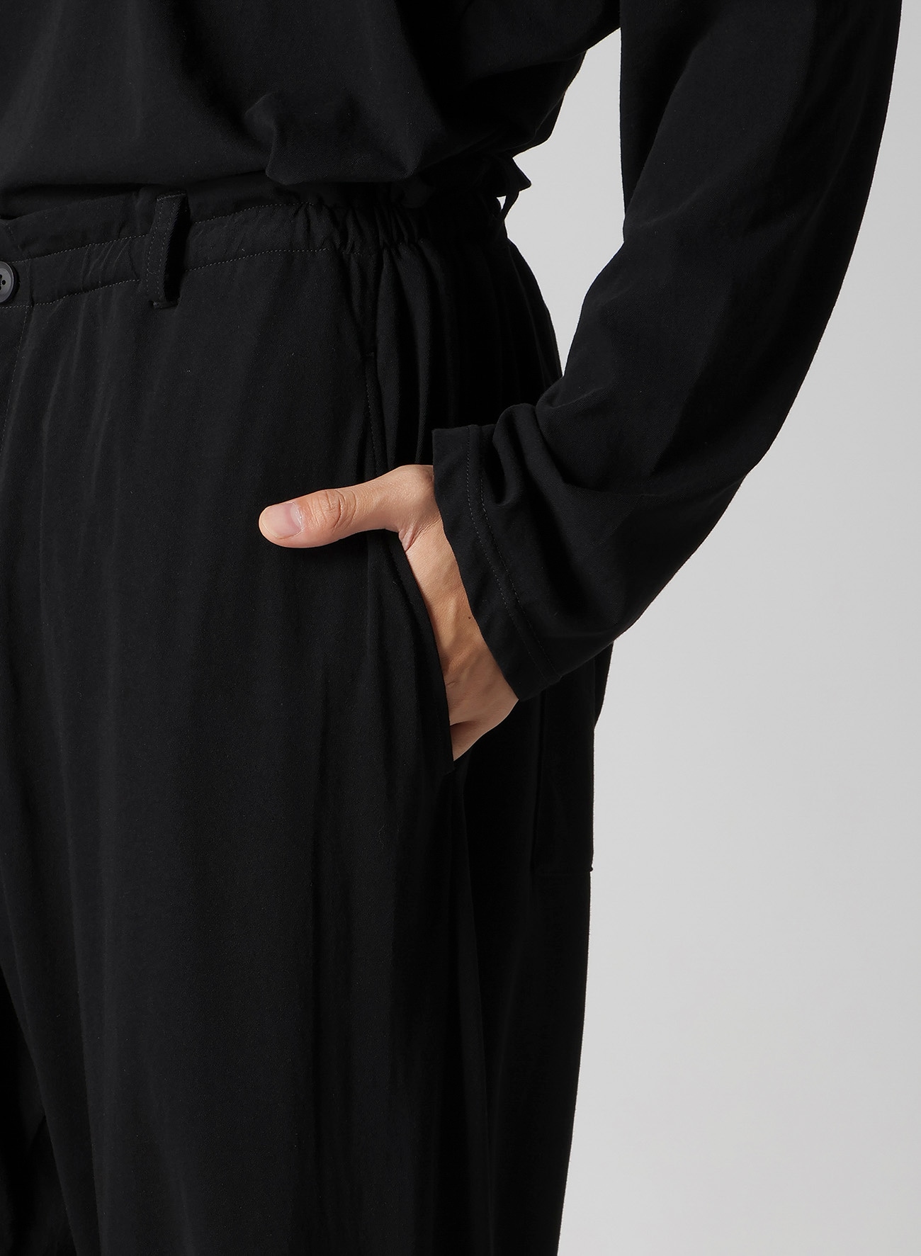 40/- HIGH TWISTED JERSEY TAB DETAIL PANTS