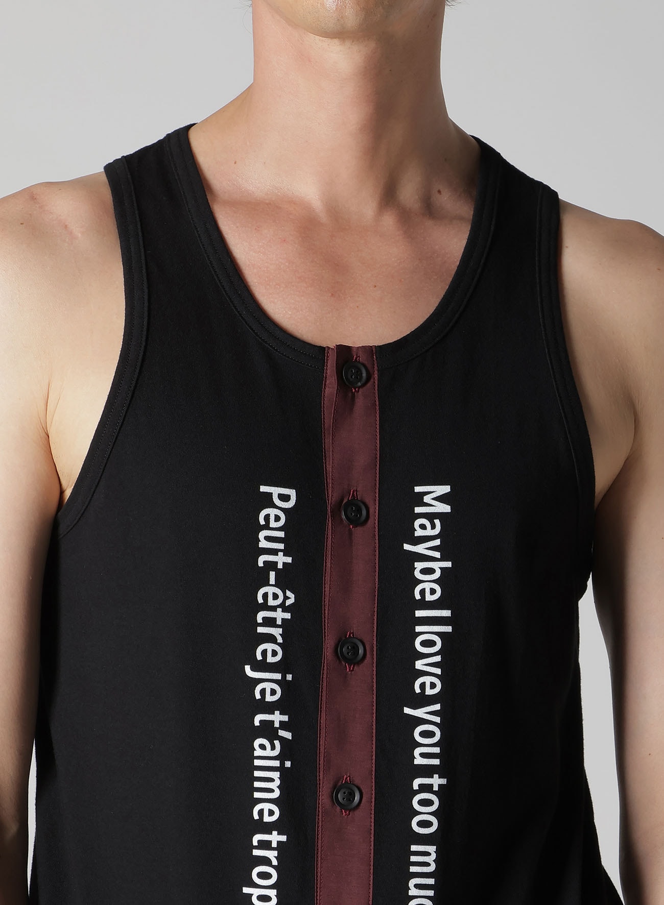 PLAIN STITCH FRONT BUTTON TANK A