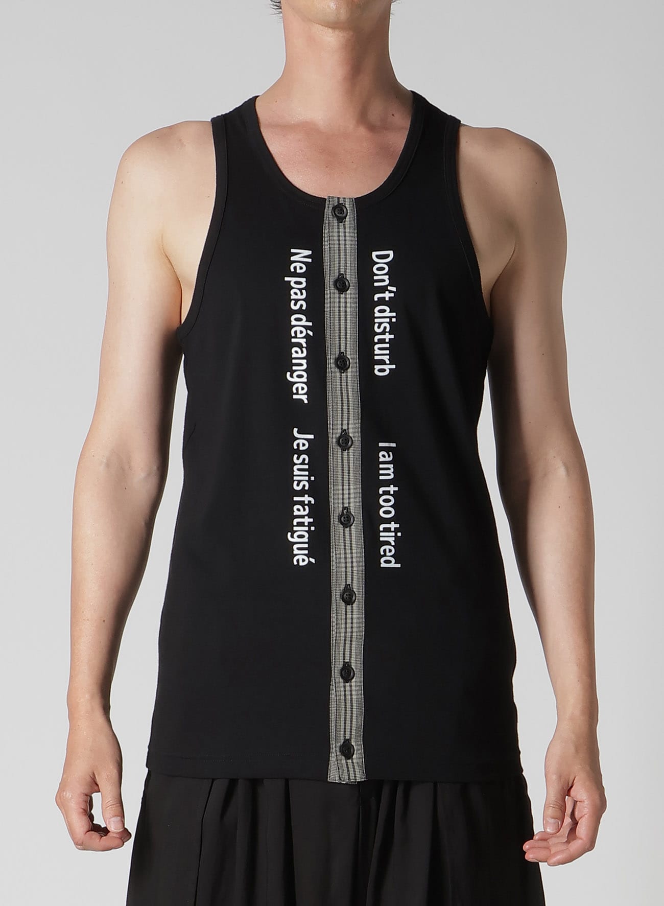 PLAIN STITCH FRONT BUTTON TANK TOP