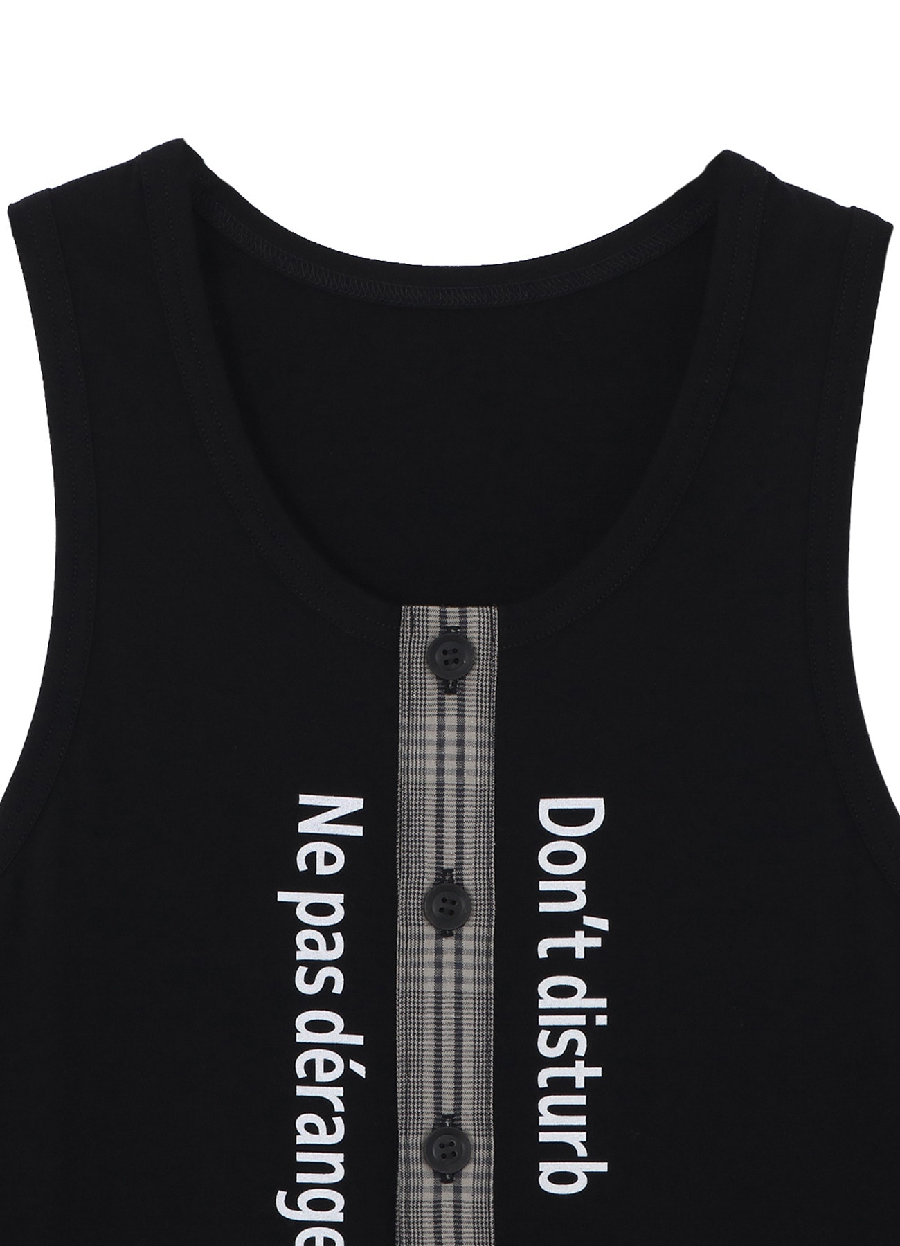 PLAIN STITCH FRONT BUTTON TANK TOP