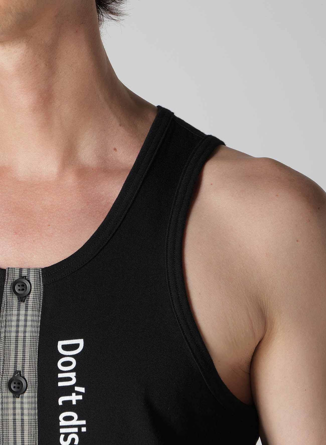 PLAIN STITCH FRONT BUTTON TANK TOP