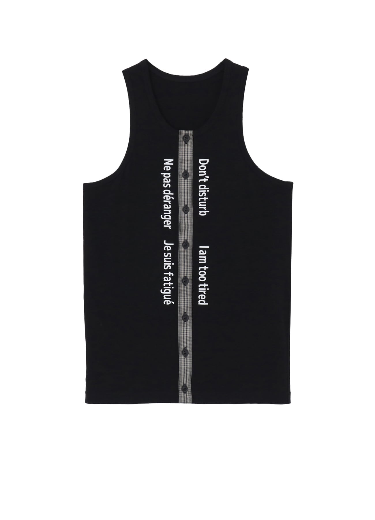 PLAIN STITCH FRONT BUTTON TANK TOP