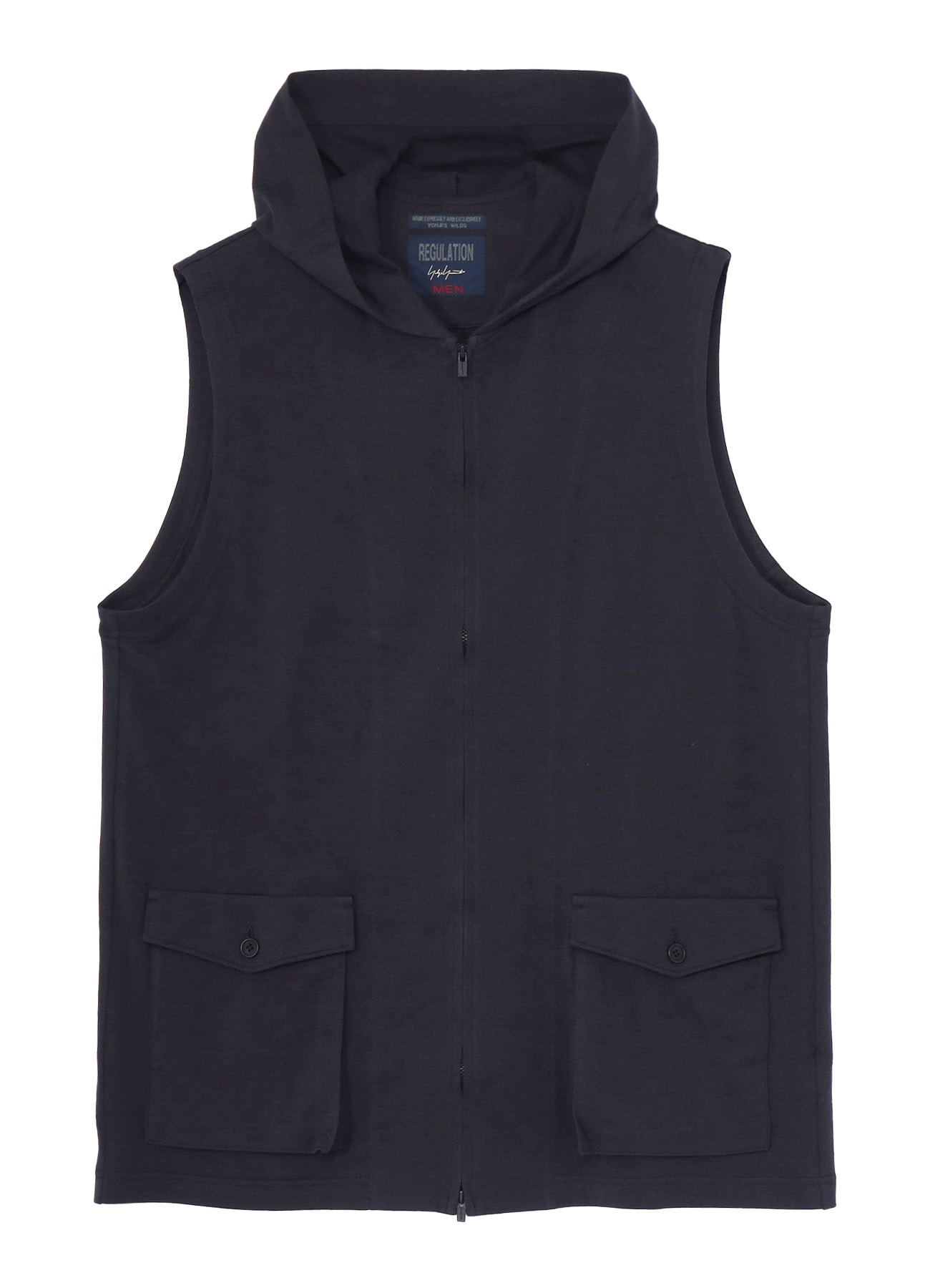 40/2 COMBED PLAIN STITCH HOODED ZIP VEST
