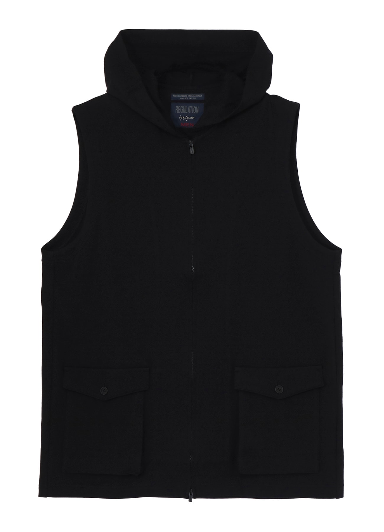 40/2 COMBED PLAIN STITCH HOODED ZIP VEST