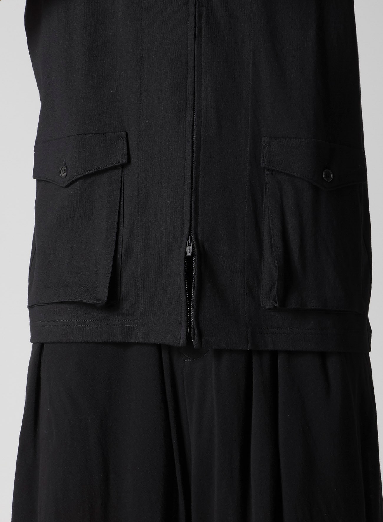 40/2 COMBED PLAIN STITCH HOODED ZIP VEST