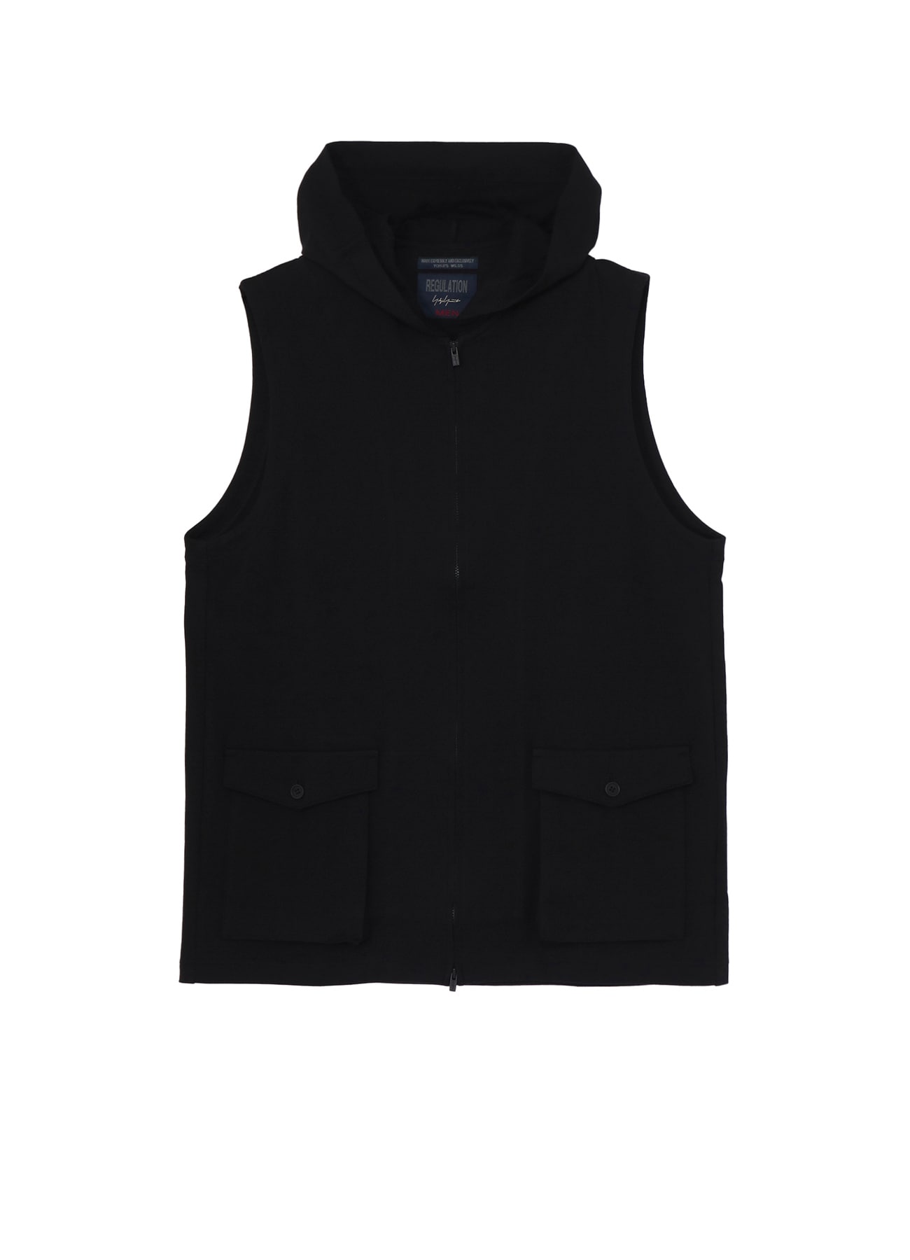 40/2 COMBED PLAIN STITCH HOODED ZIP VEST