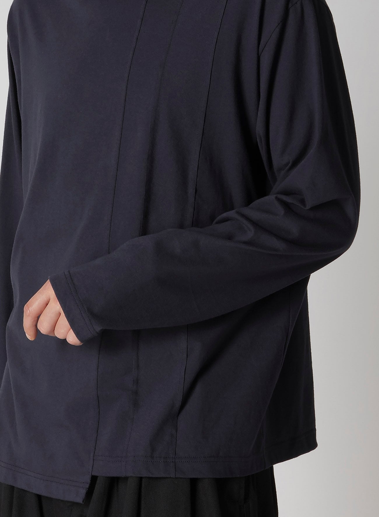30/- COMBED PLAIN STITCH PANELED LONG SLV T
