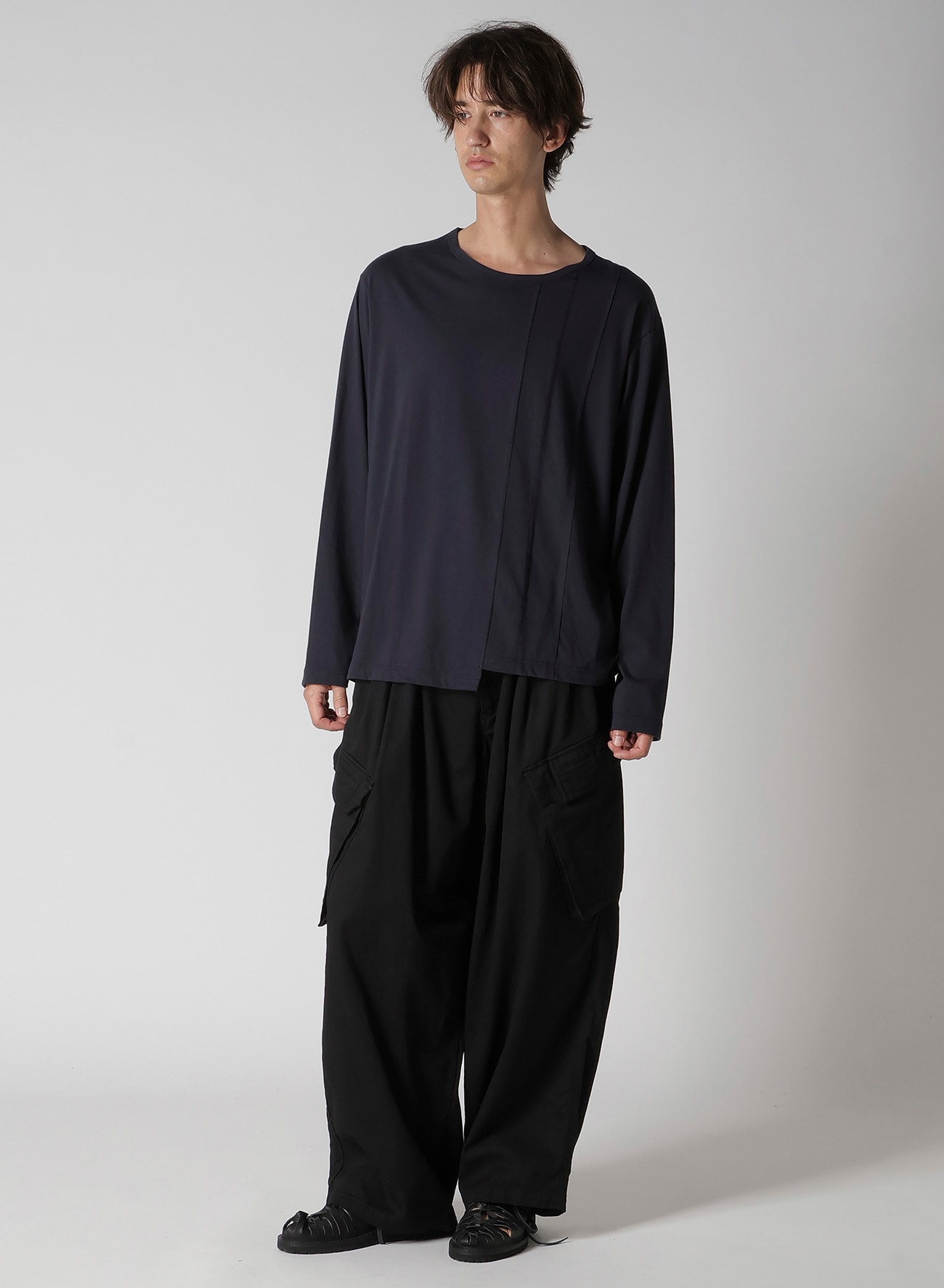 30/- COMBED PLAIN STITCH PANELED LONG SLV T