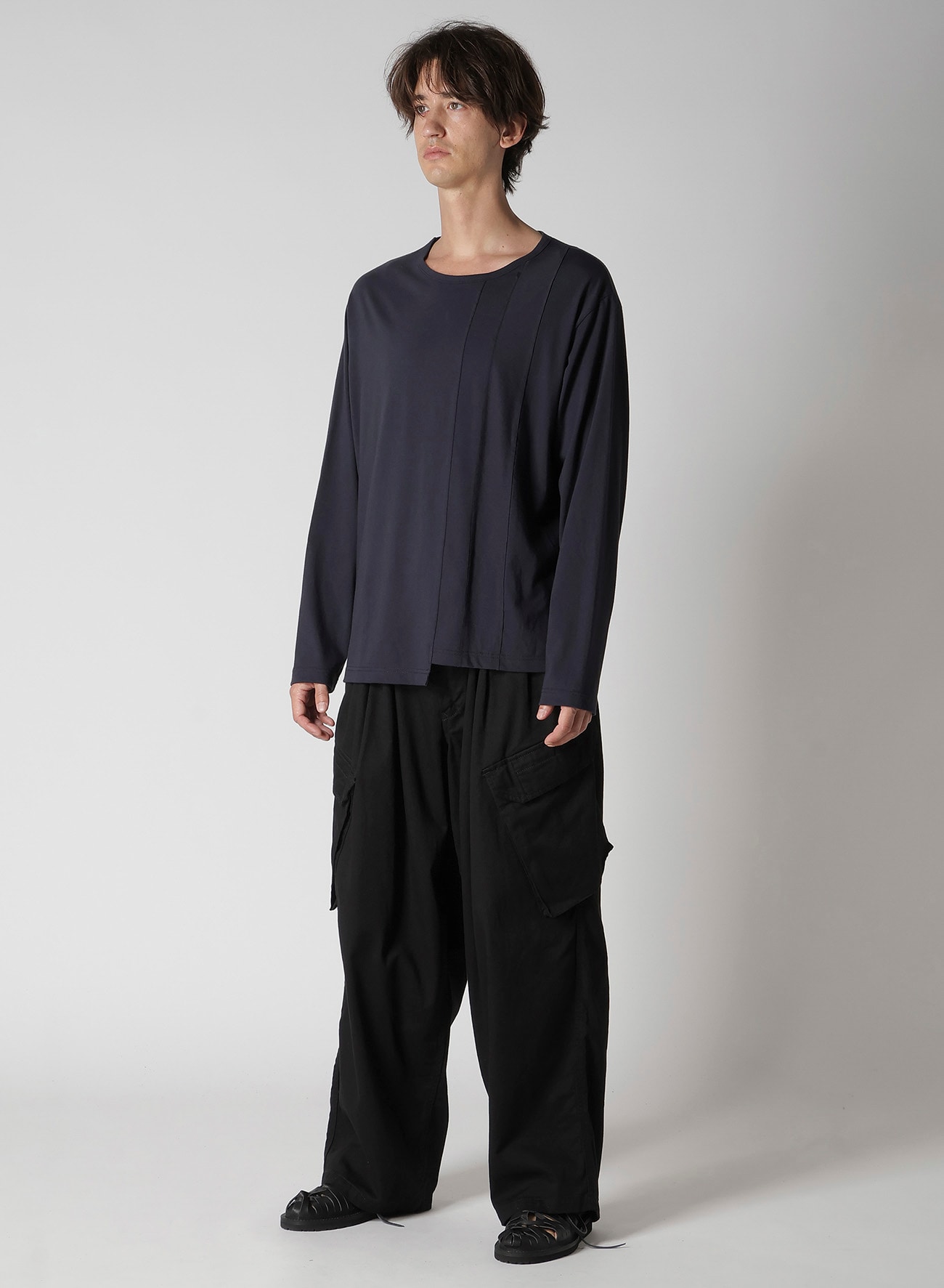 30/- COMBED PLAIN STITCH PANELED LONG SLV T