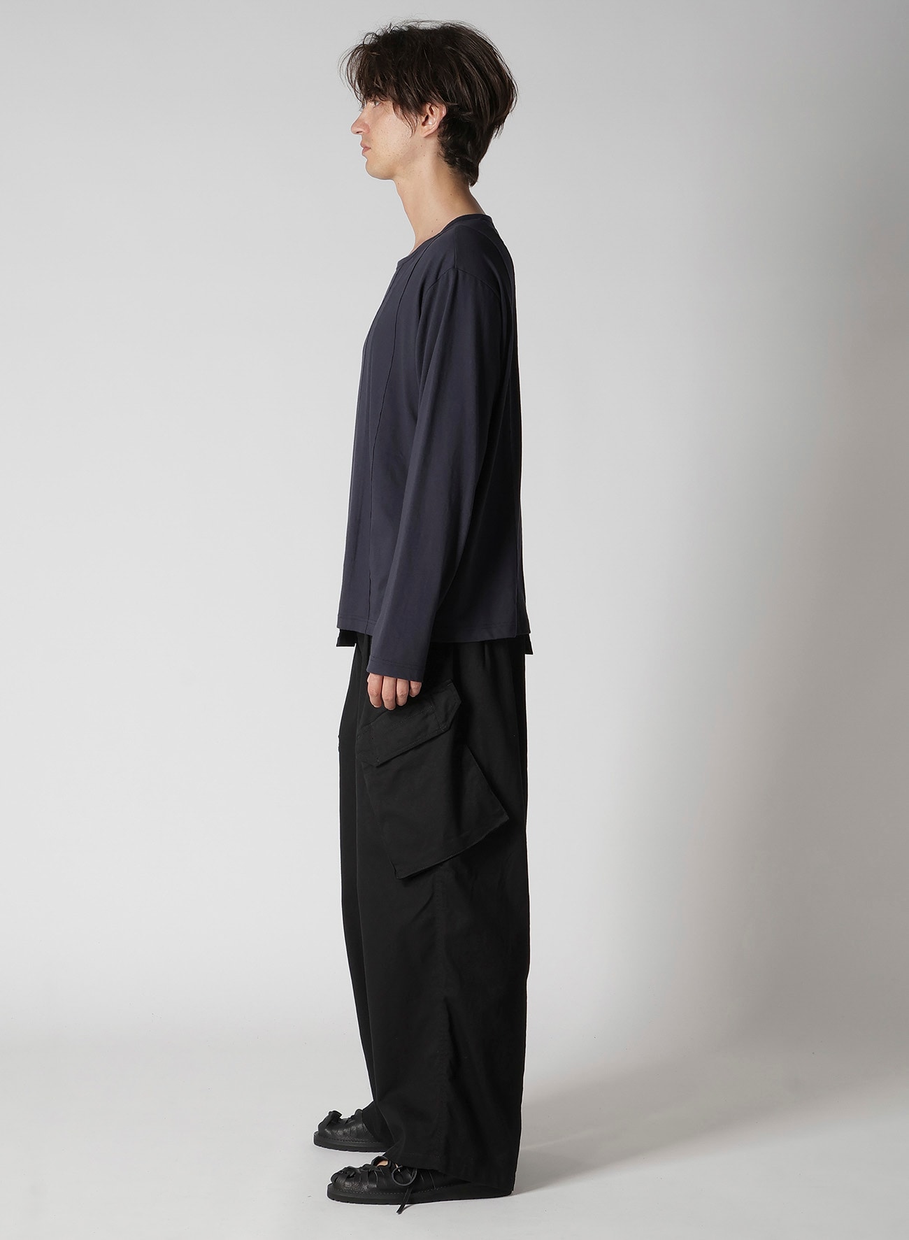 30/- COMBED PLAIN STITCH PANELED LONG SLV T