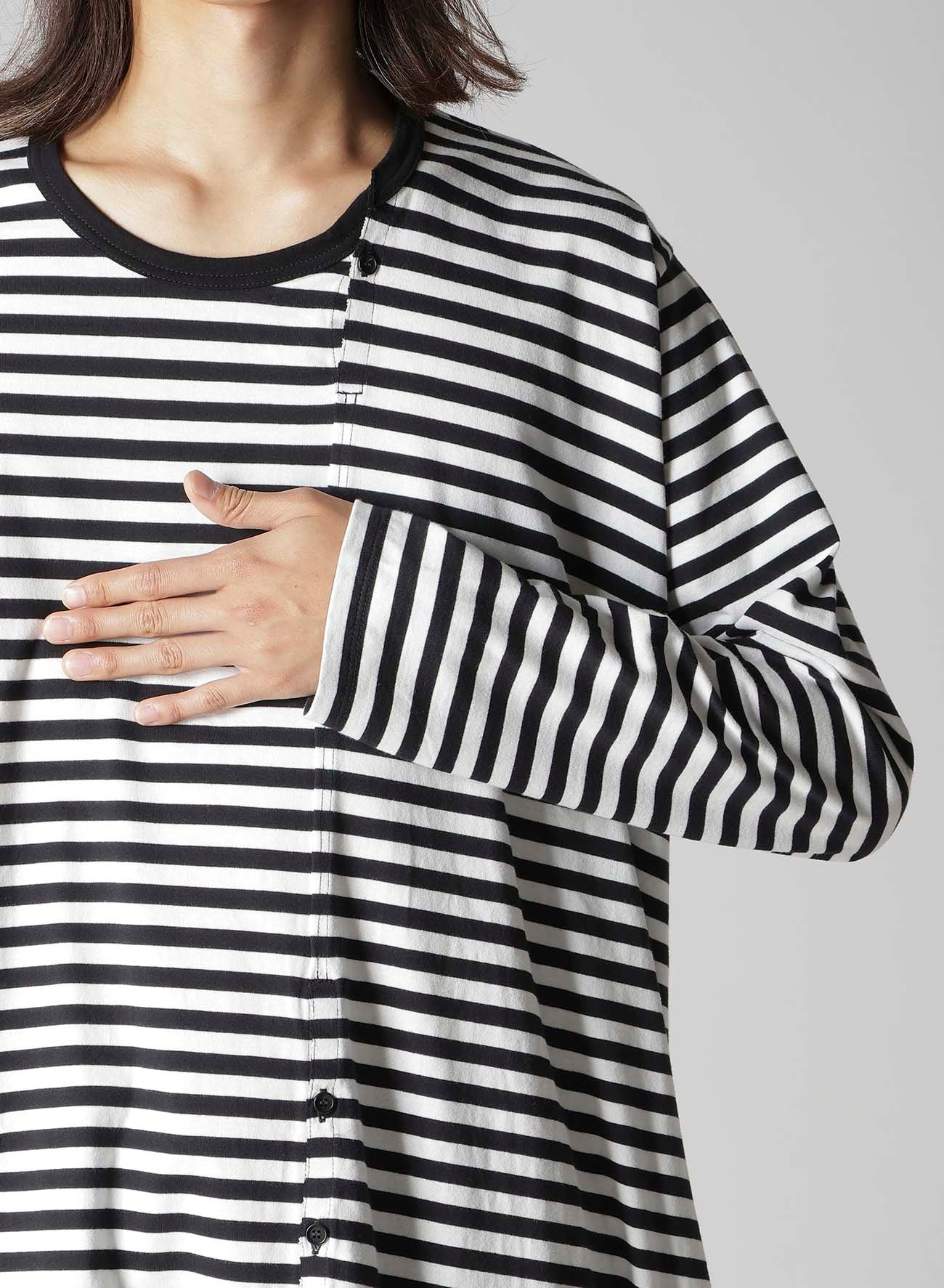 40/2 BORDER PLAIN STITCH PANELED LONG SLV T