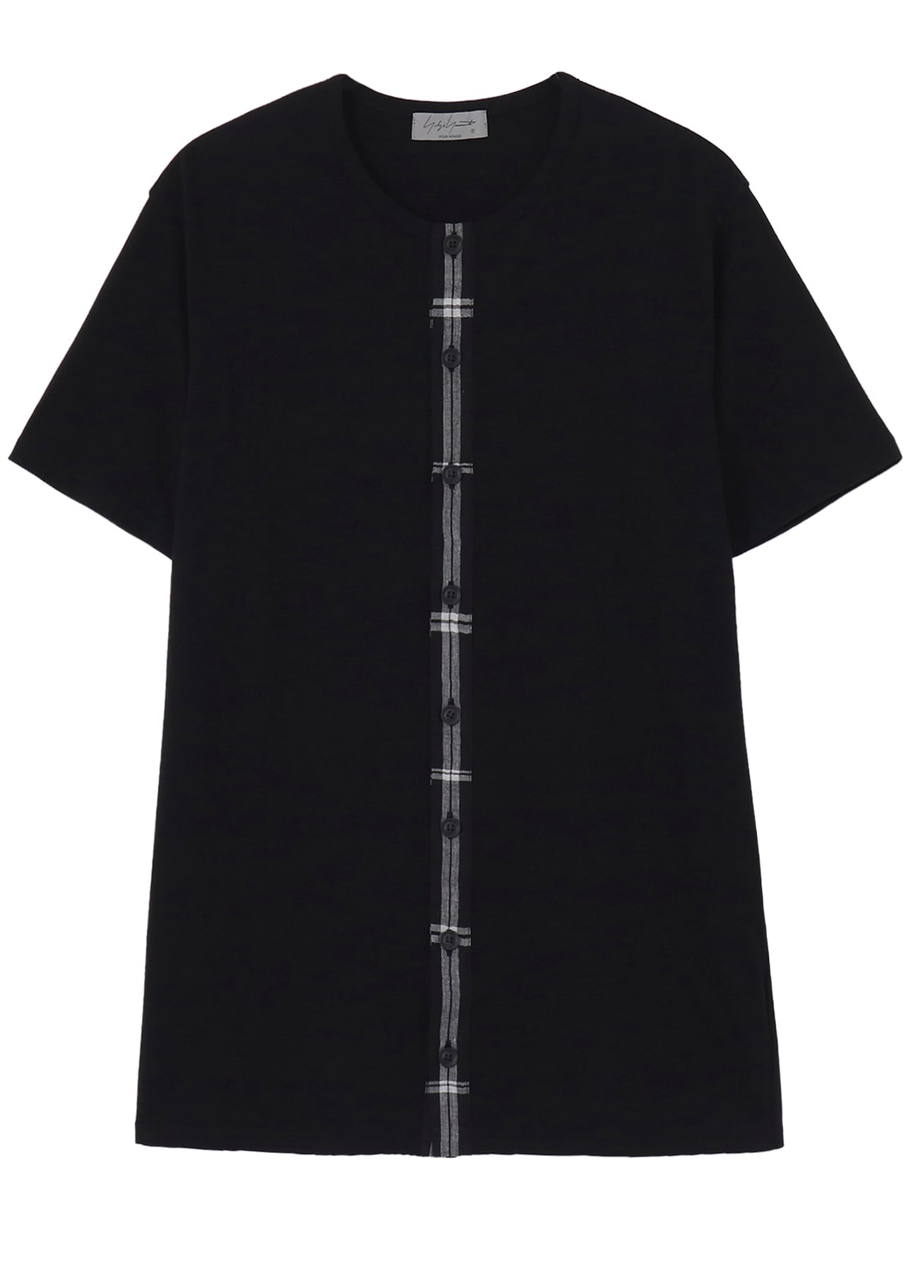 30/- COMBED PLAIN STITCH FRONT BUTTON SHORT SLV T