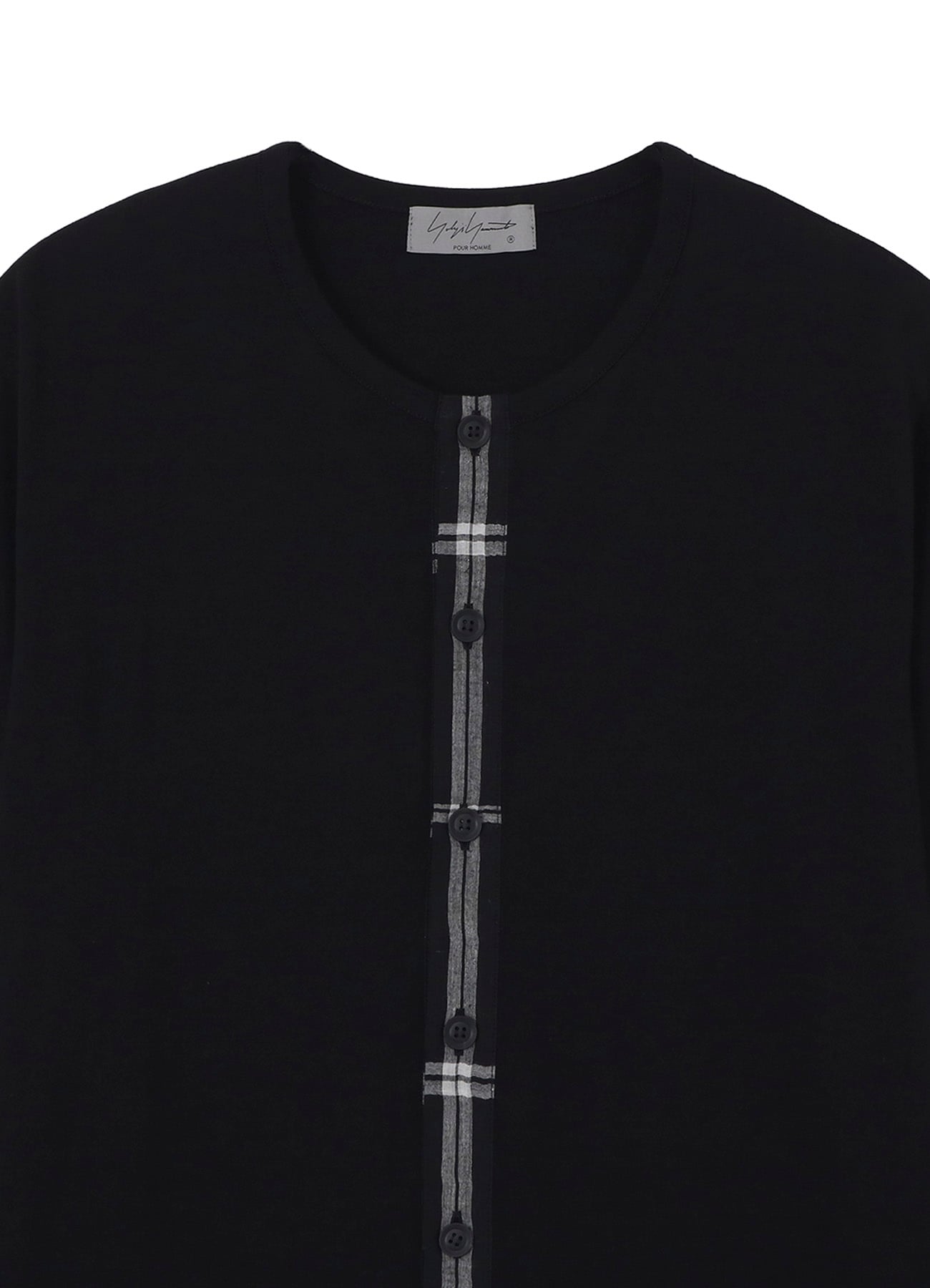 30/- COMBED PLAIN STITCH FRONT BUTTON SHORT SLV T