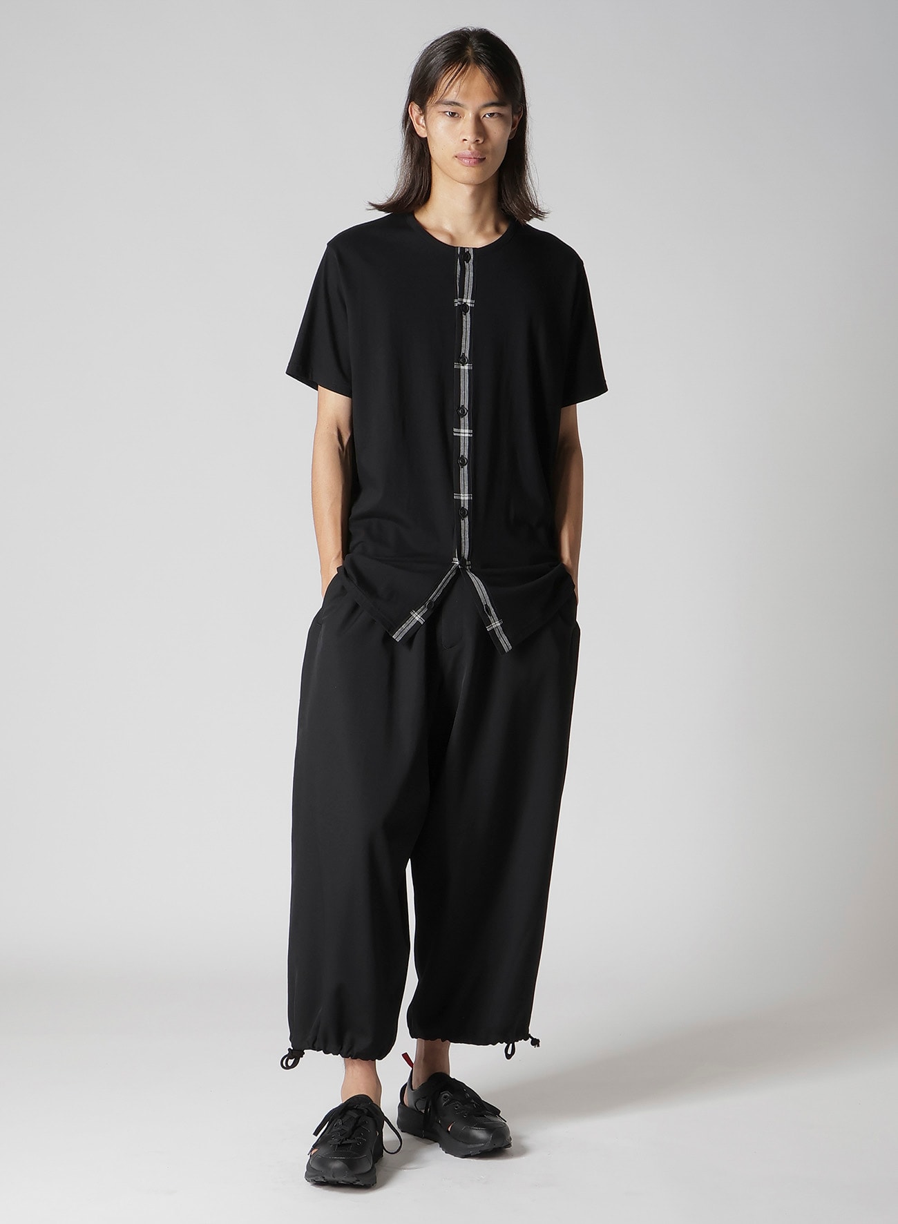 30/- COMBED PLAIN STITCH FRONT BUTTON SHORT SLV T