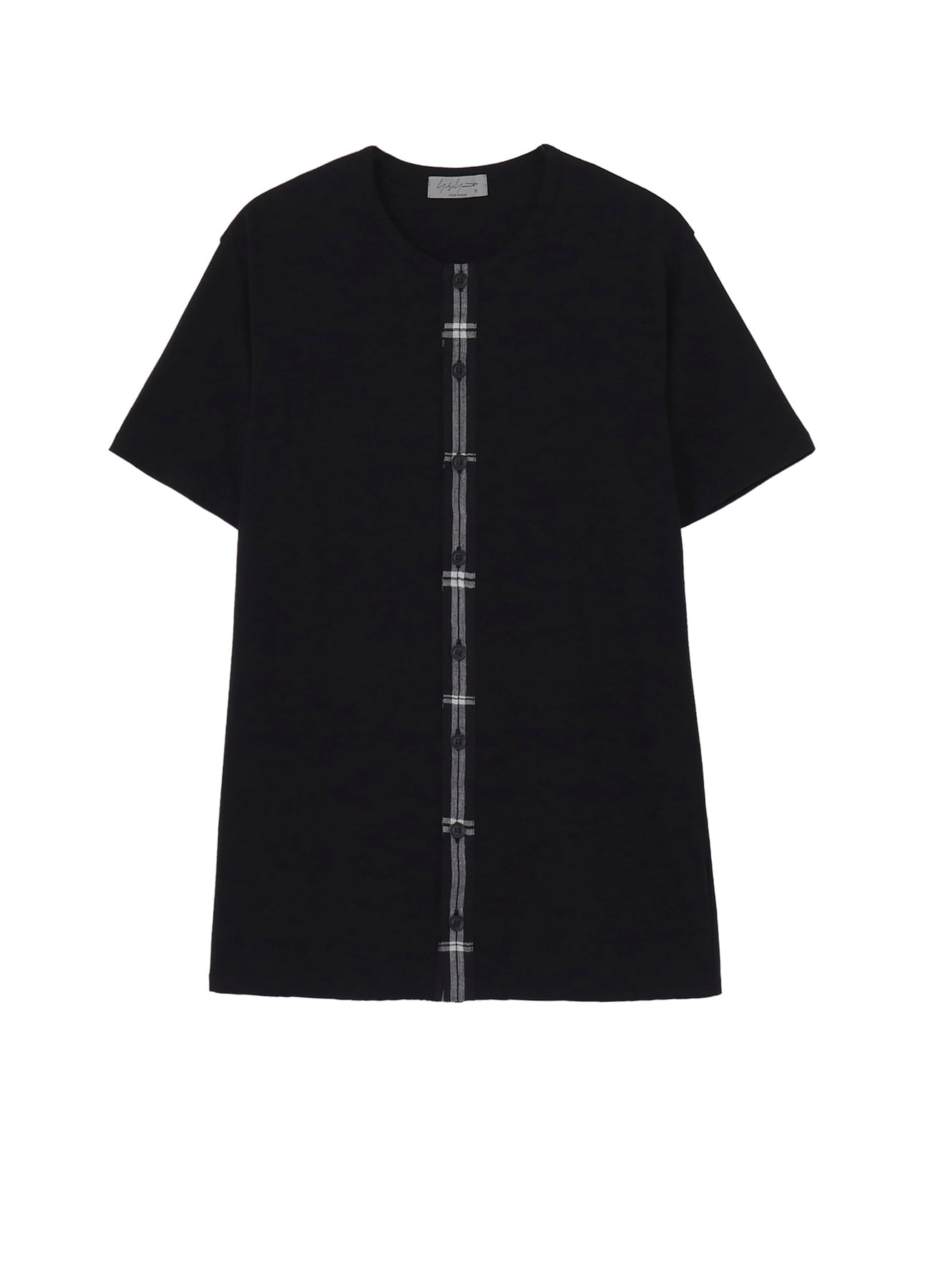 30/- COMBED PLAIN STITCH FRONT BUTTON SHORT SLV T