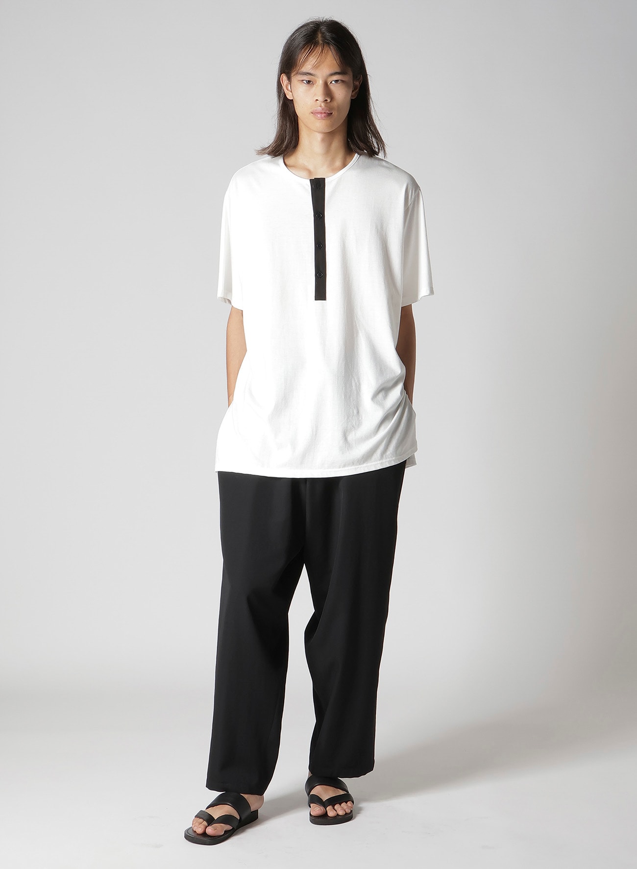 30/- COMBED PLAIN STITCH HENLEY NECK SHORT SLV T