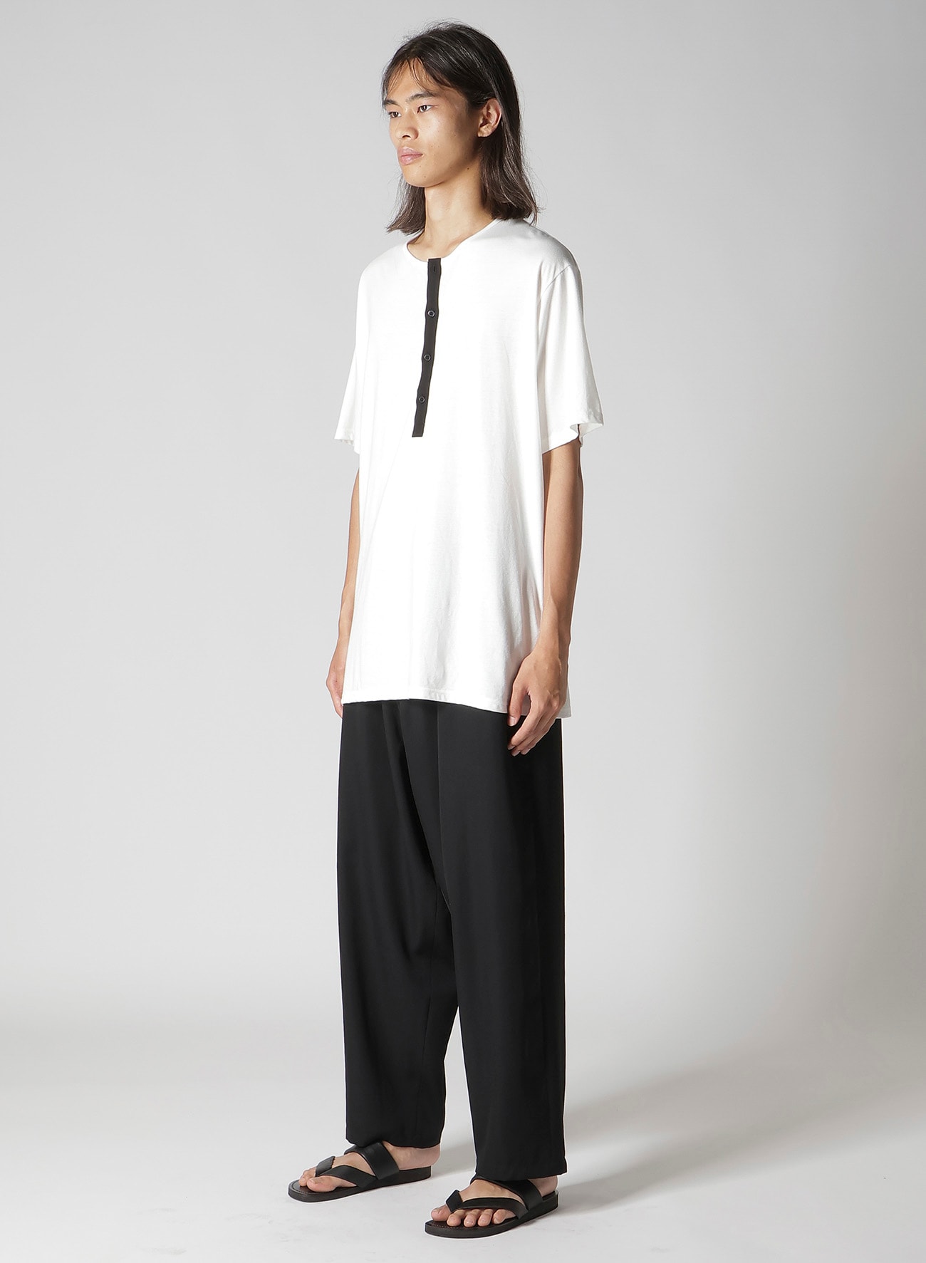 30/- COMBED PLAIN STITCH HENLEY NECK SHORT SLV T