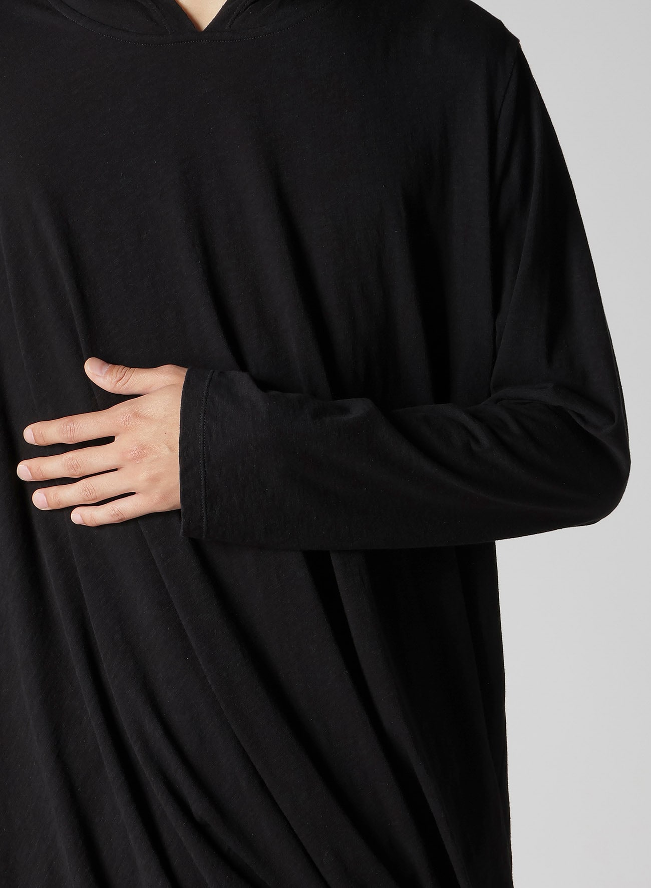 30/- ELS COTTON PS HOODED DRAPE LONG SLV T