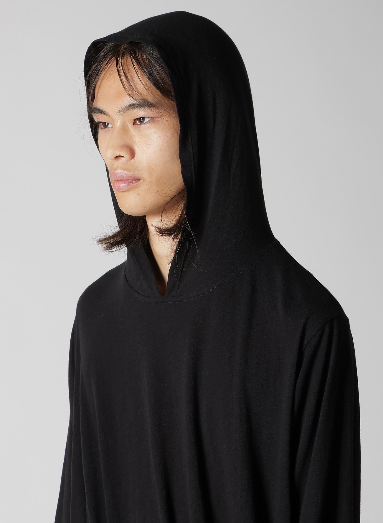 30/- ELS COTTON PS HOODED DRAPE LONG SLV T