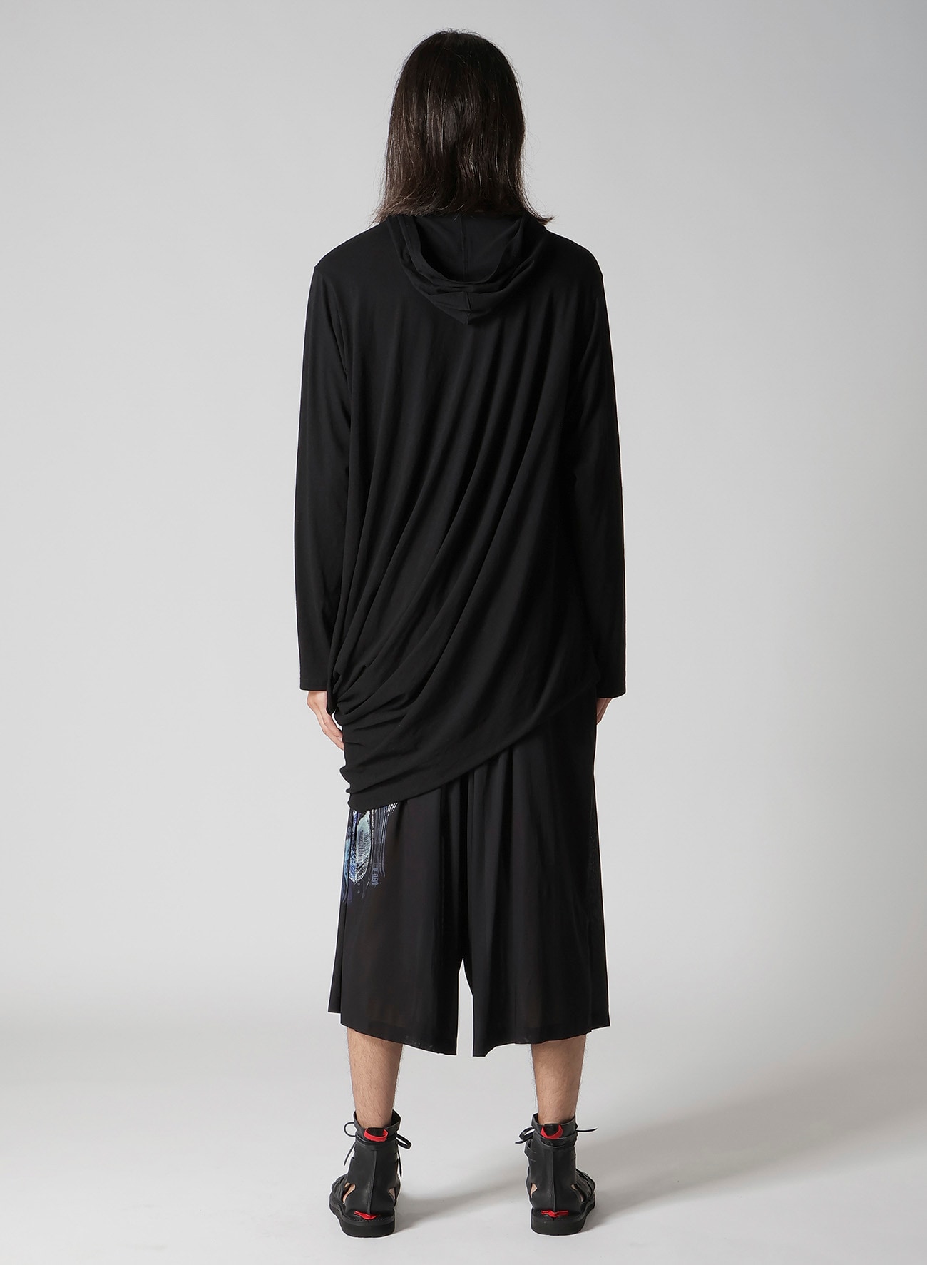 30/- ELS COTTON PS HOODED DRAPE LONG SLV T