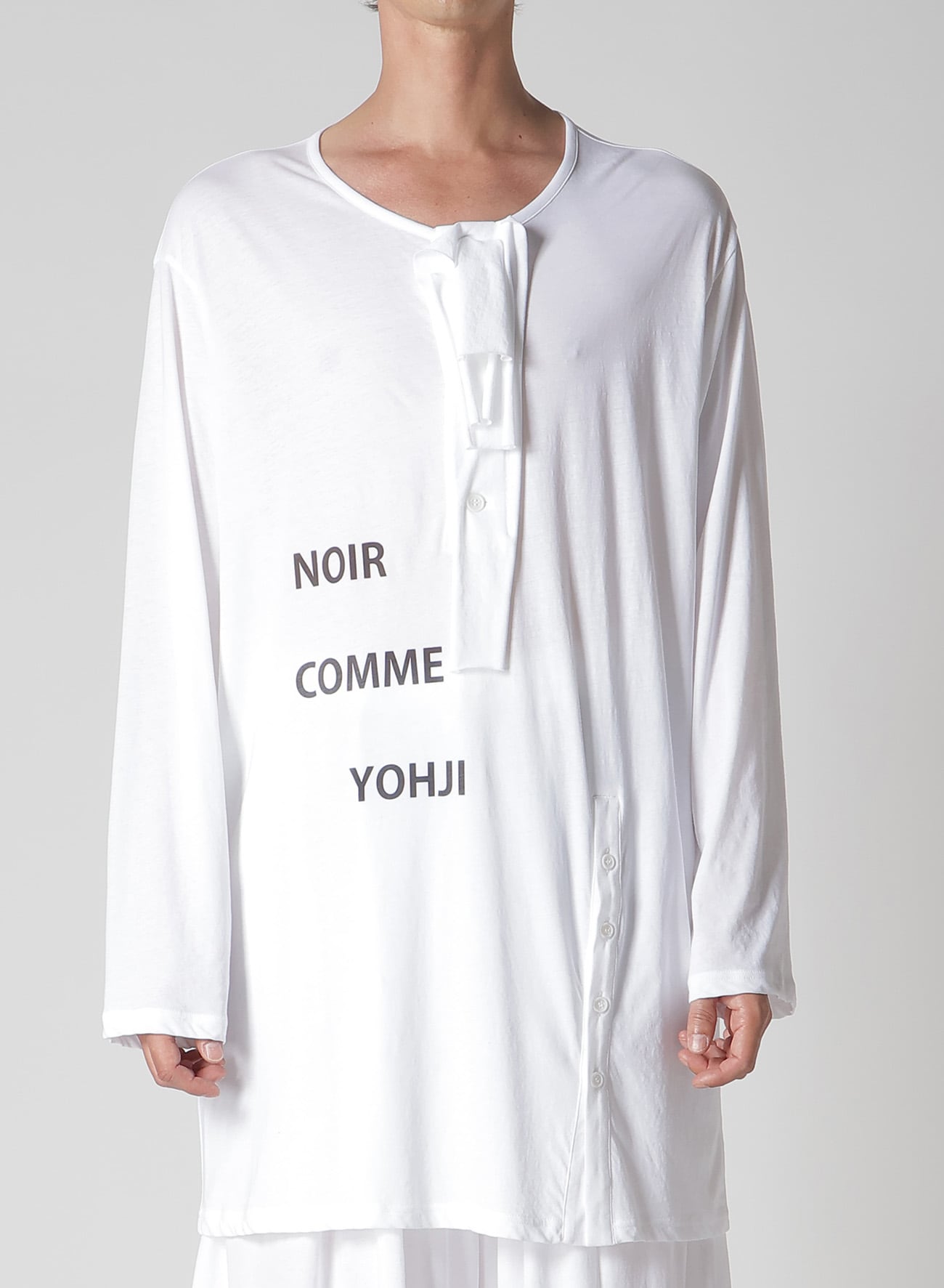 SUPER HIGH TWISTED JERSEY BUTTON DETAIL LONG SLV