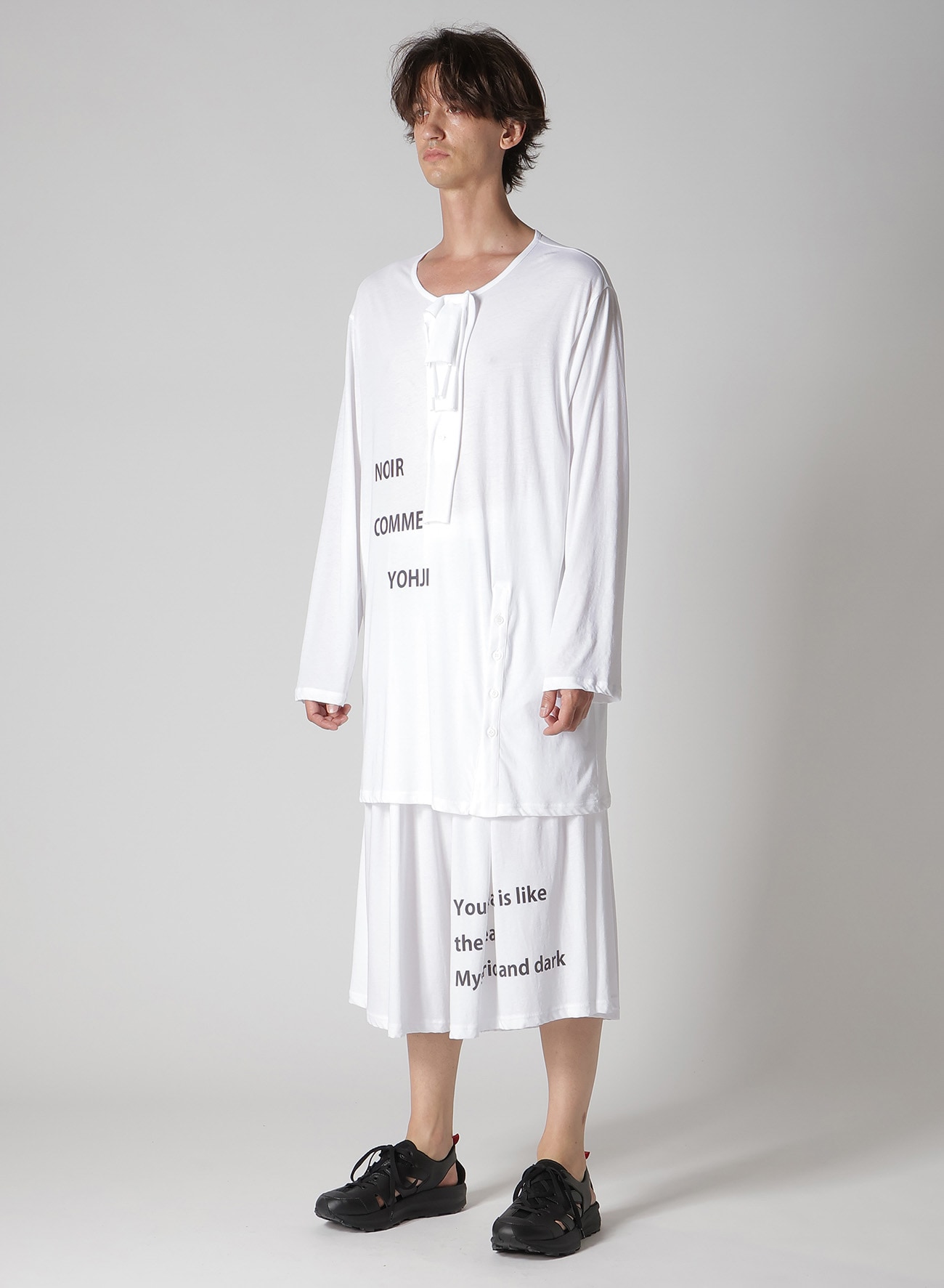 SUPER HIGH TWISTED JERSEY BUTTON DETAIL LONG SLV