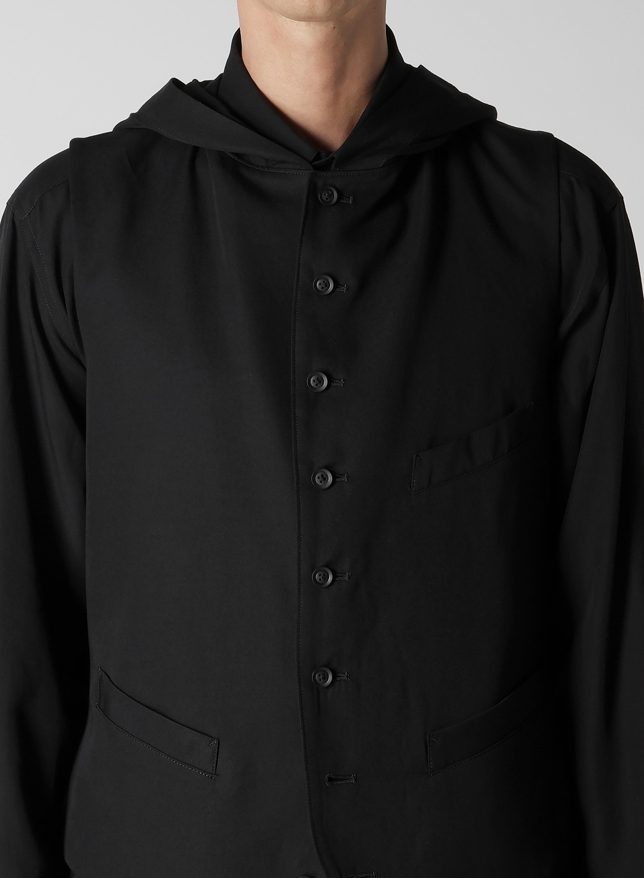 RE CELLULOSE GABARDINE HOODED VEST