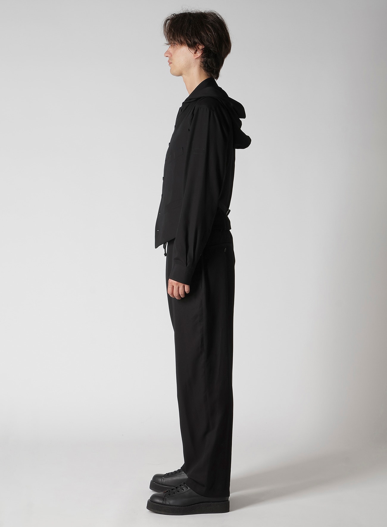 RE CELLULOSE GABARDINE HOODED VEST