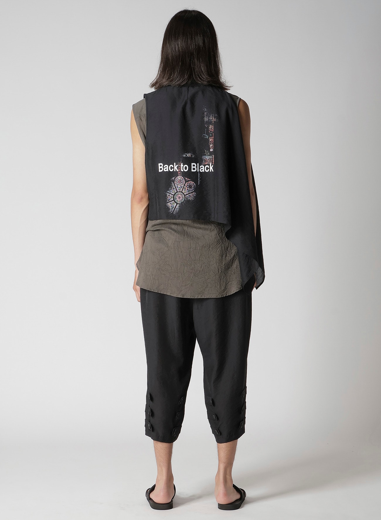 RY/ NY/ CU LAWN ASYMMETRIC CAPE VEST