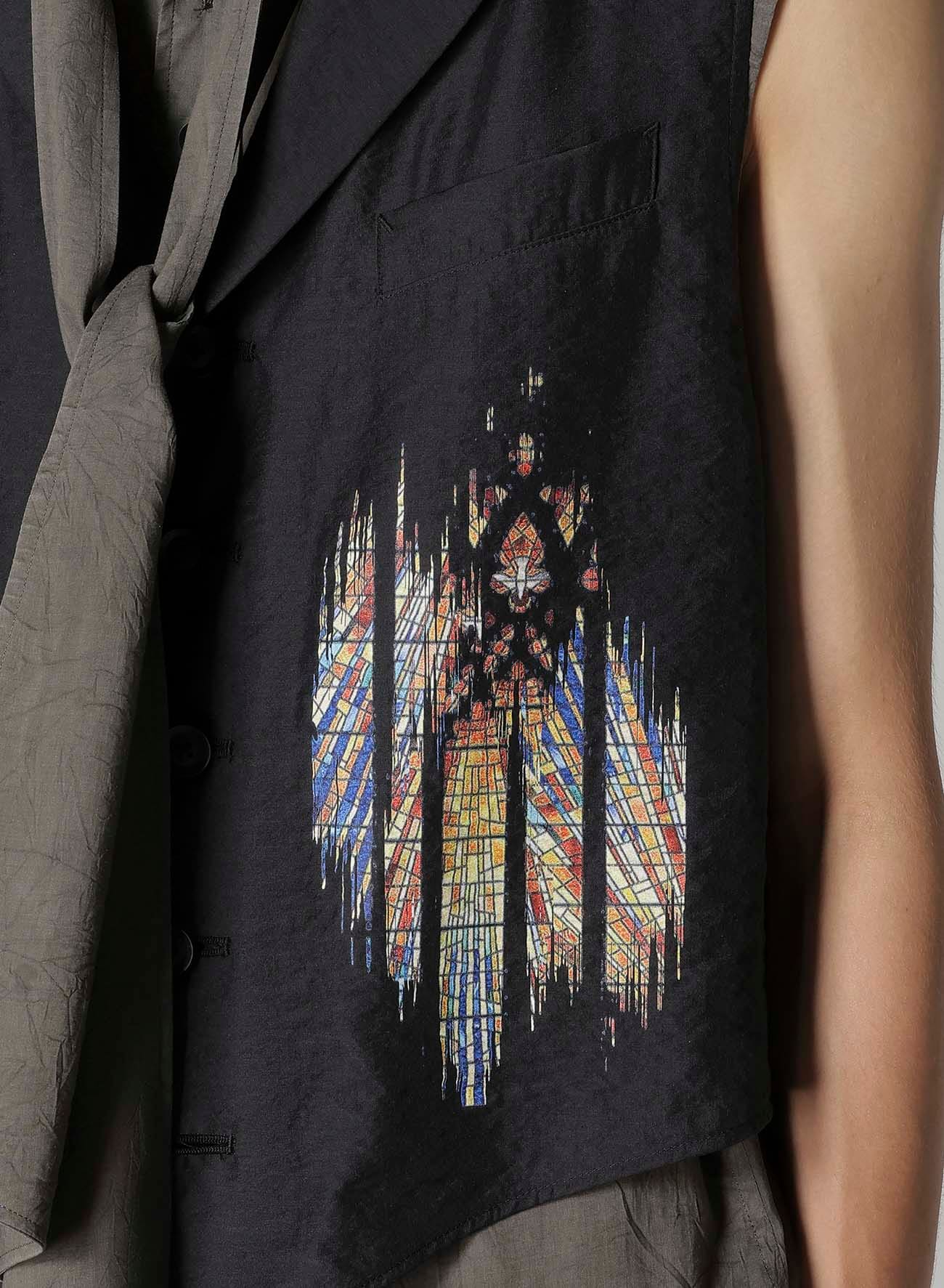 RY/ NY/ CU LAWN ASYMMETRIC CAPE VEST