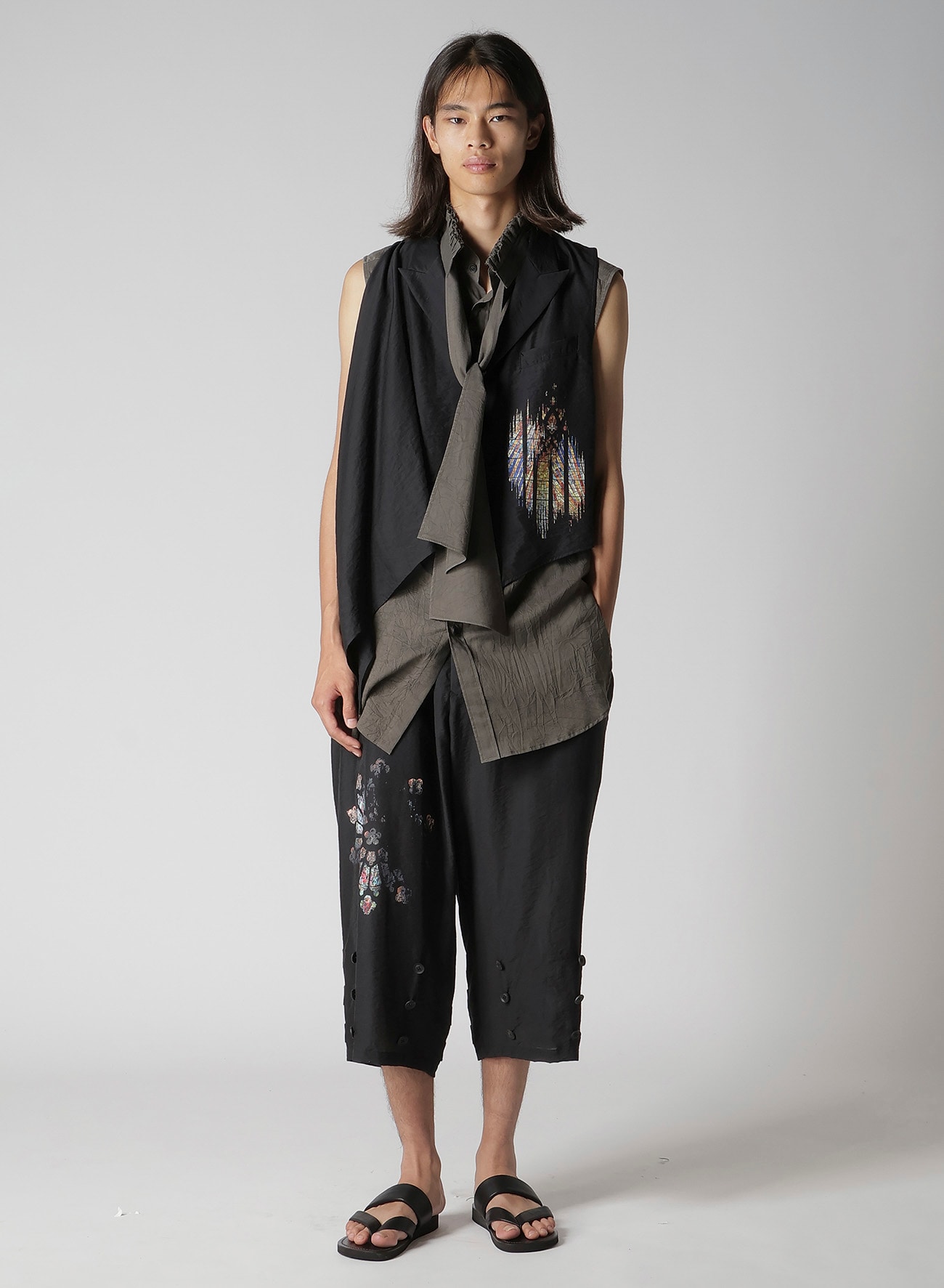 RY/ NY/ CU LAWN ASYMMETRIC CAPE VEST